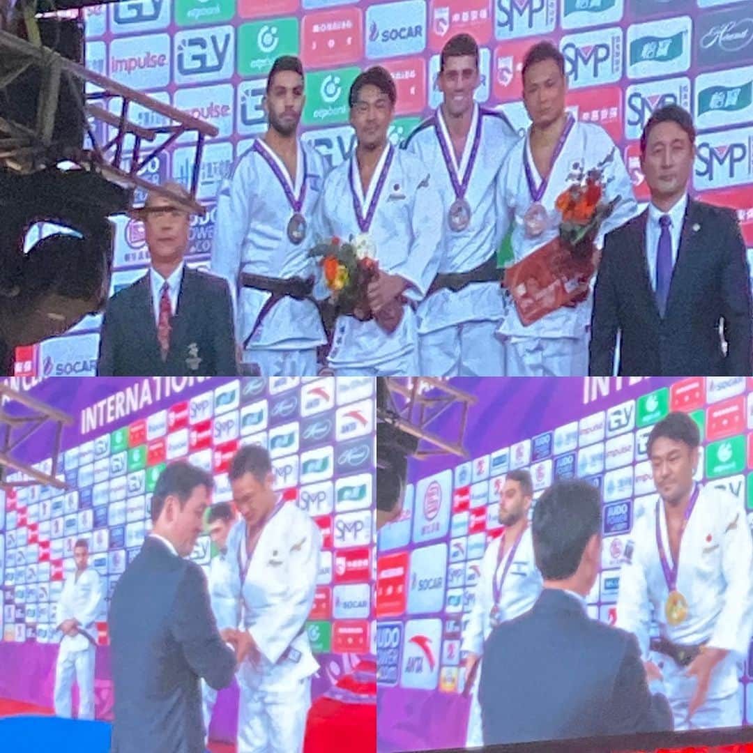 吉田秀彦のインスタグラム：「マスターズ青島 優勝　橋本壮市 三位　海老沼匡  お疲れ様でした！」