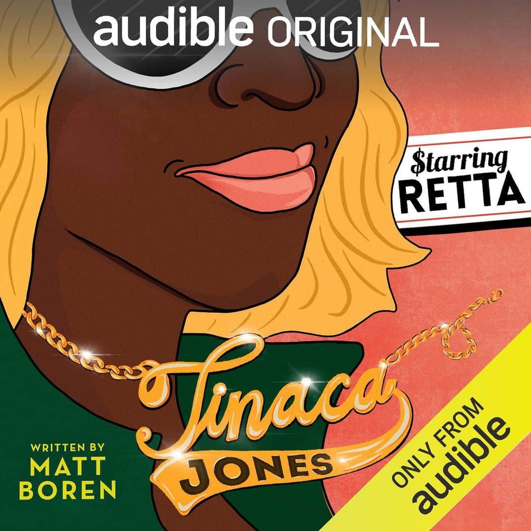 のインスタグラム：「Y’all! I’m excited to share the cover of my new Audible Original written for me by my friend Matty Boren (@mattboren) about the clever, unstoppable force ‘Tinaca Jones.’ • Add to your wishlist. @Audible members can take it for free January 2. adbl.co/Tinaca」