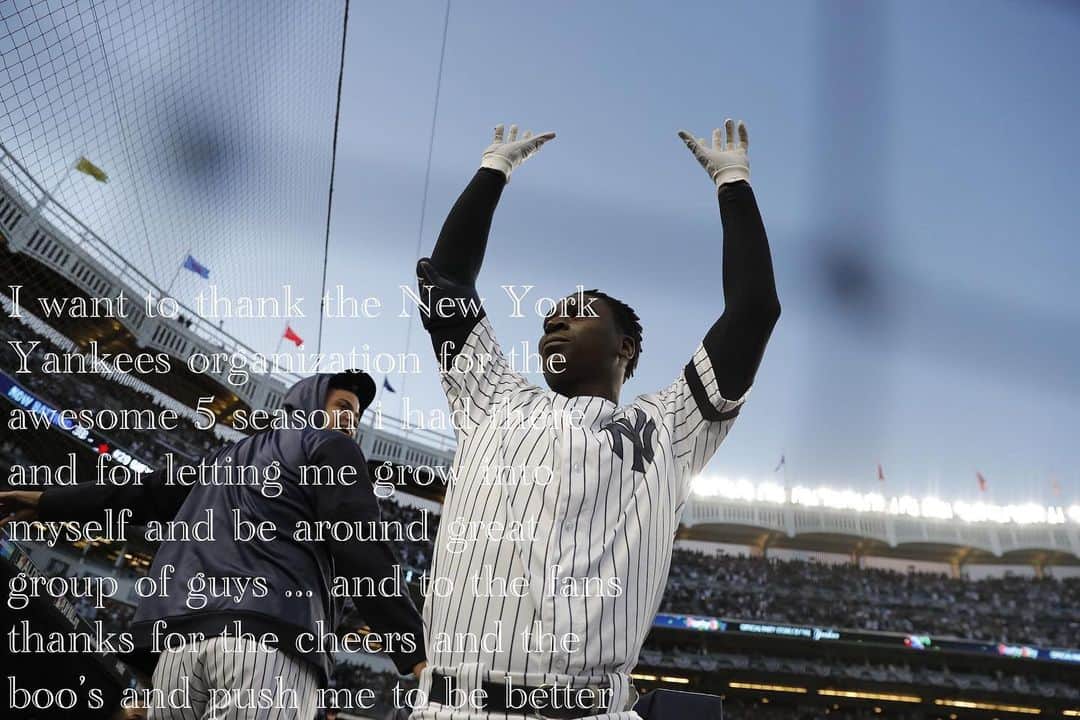 ディディ・グレゴリウスさんのインスタグラム写真 - (ディディ・グレゴリウスInstagram)「I want to thank the New York Yankees organization for the awesome 5 season i had there and for letting me grow into myself and be around great group of guys ... and to the fans thanks for the boo’s and the cheers and push me to be better Much love」12月14日 3時25分 - sirdidig18