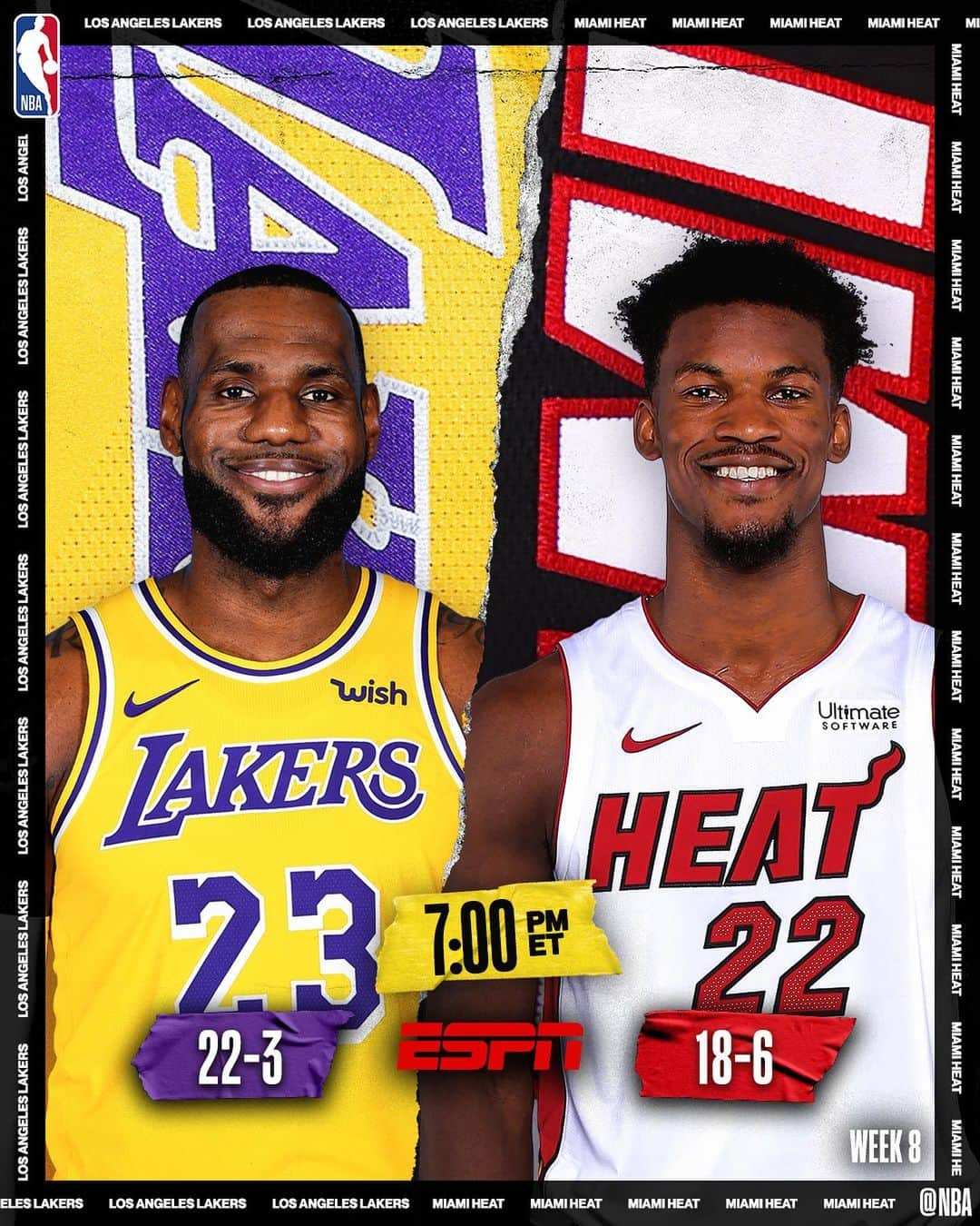 NBAさんのインスタグラム写真 - (NBAInstagram)「Tonight’s @nbaonespn action tips off at 7:00pm/et! ... ▪️ @lakers 12 straight road wins ▪️ @miamiheat 11-0 at home」12月14日 3時51分 - nba