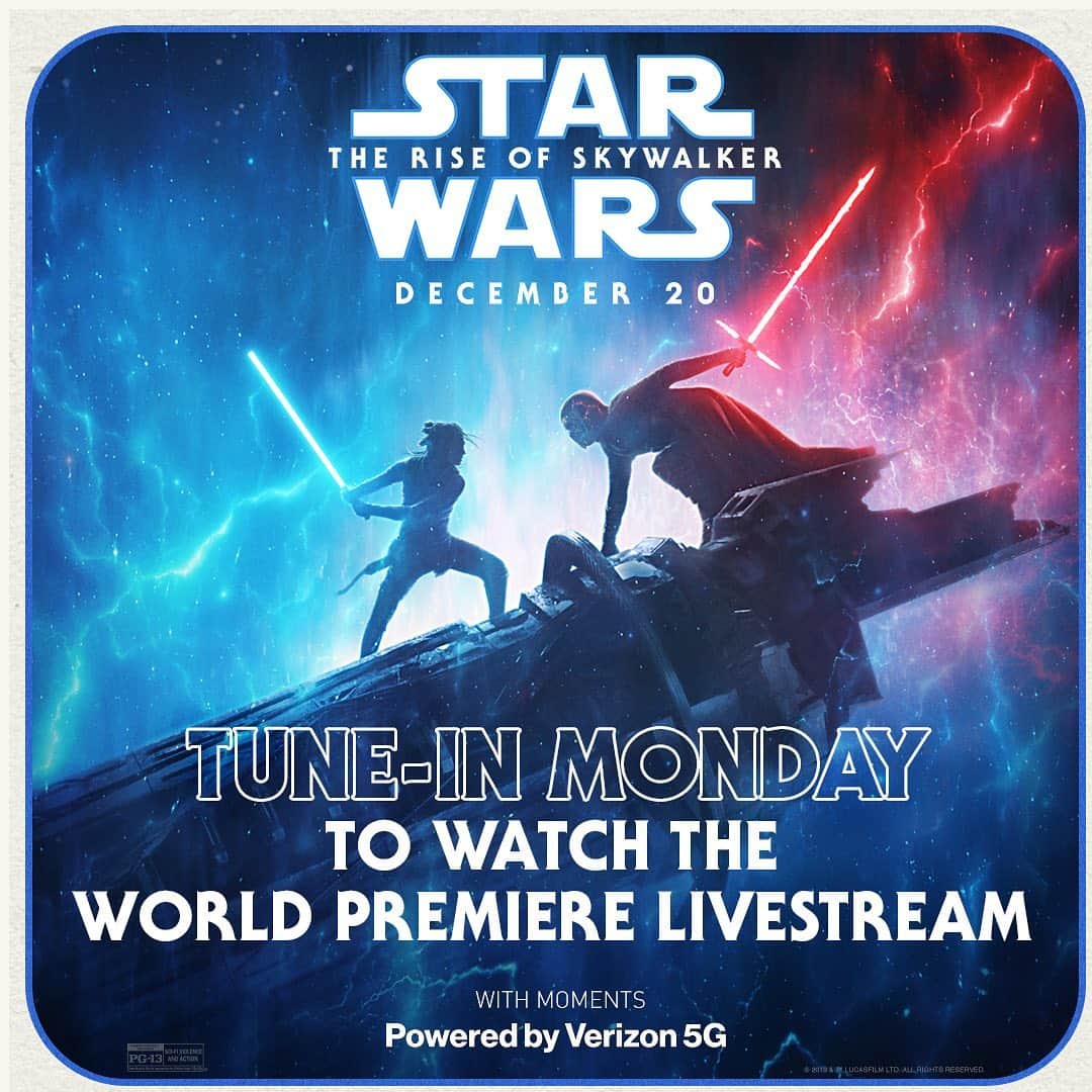 スター・ウォーズさんのインスタグラム写真 - (スター・ウォーズInstagram)「Join us live from the world premiere of Star Wars: #TheRiseOfSkywalker with moments powered by @Verizon5G! Tune-in live on Monday, December 16 at 5:30pm PT/8:30pm ET.」12月14日 4時17分 - starwars