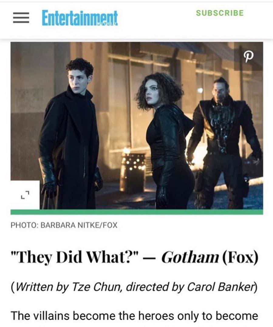 ロビン・ロード・テイラーさんのインスタグラム写真 - (ロビン・ロード・テイラーInstagram)「Whoa! @entertainmentweekly named this episode of #Gotham one of the best of 2019! So much love to the entire cast and crew! I miss you all terribly ❤️❤️❤️」12月14日 4時52分 - robinlordtaylor