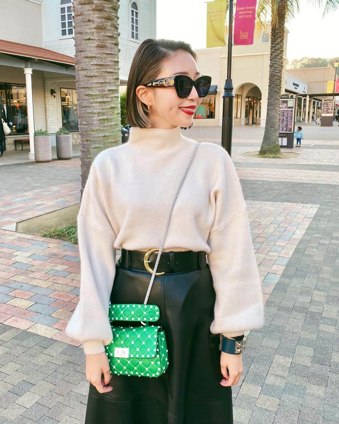 のインスタグラム：「OOTD💋 こないだお出かけした日のやつ💋 今日は朝からお稽古🍵 行ってきまーす！！！ ・ ・ knit/ @fifth_store →50%off #ootd#outfit#fashion #コーディネート#コーデ #fifth#fifthtl #フィフス#トレンド」