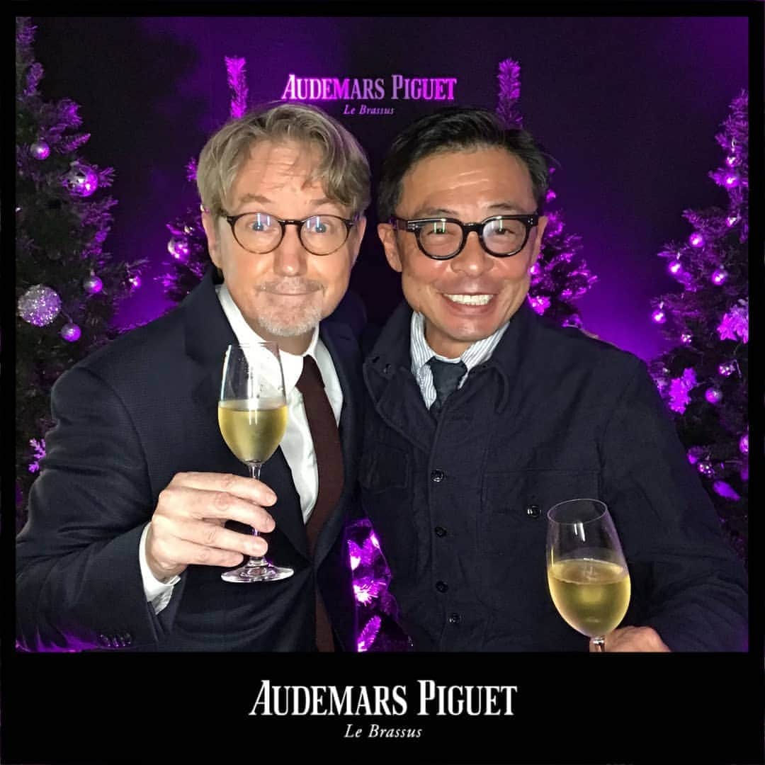 光石研のインスタグラム：「一昨日、PEN×AUDEMARS PIGUETのお食事会にお招き頂きました🥂⌚ 写真はAUDEMARS PIGUET・Frederic Leysさんと、クリエイター・アワードを一緒に受賞された白石監督と丸龍さんと📷  素敵なお食事も有り難うございました👏 【by staff】」