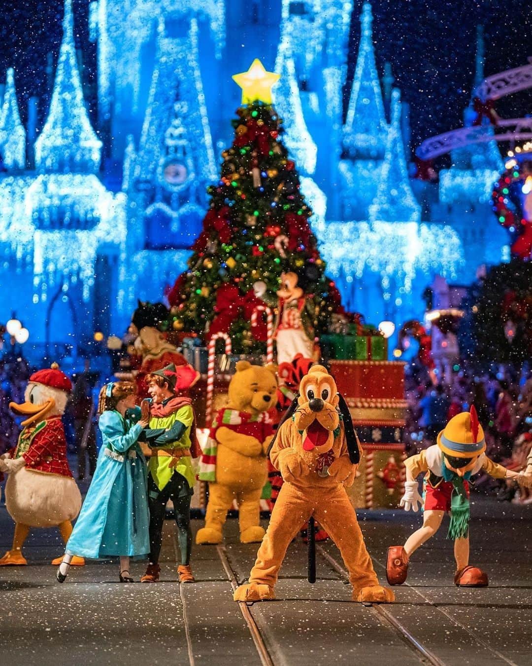 Walt Disney Worldのインスタグラム：「It’s always a very merry time watching the Once Upon a Christmastime Parade! 🎄🤩 #MVMCP #WaltDisneyWorld (📷:@imaginography71)」