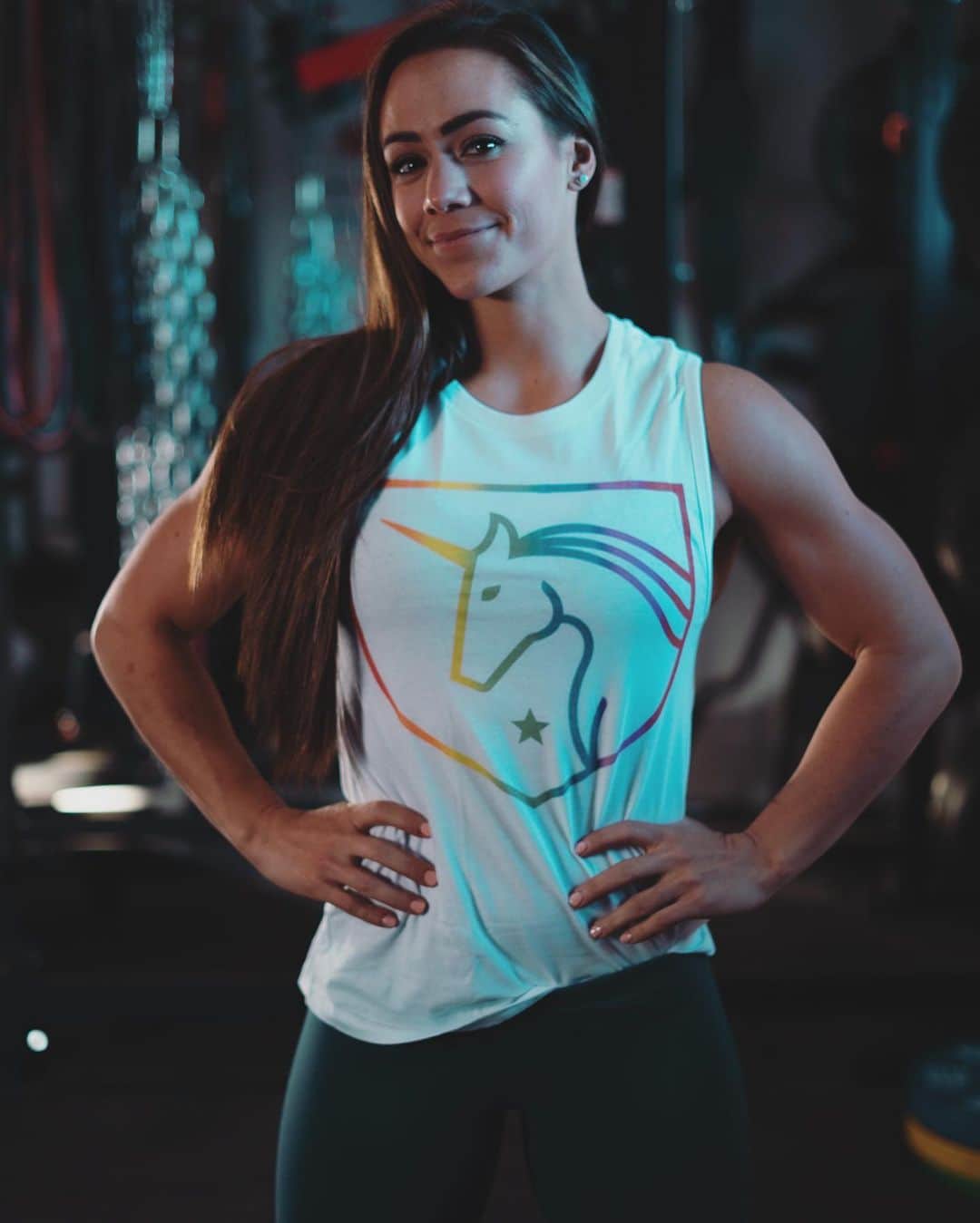 Camille Leblanc-Bazinetさんのインスタグラム写真 - (Camille Leblanc-BazinetInstagram)「Obsessed with this floral dark romance crop top 🌸 🖤  and our new rainbow 🌈 🦄 support everyone’s shirt (portion of profit goes to suicide prevention) “  Link in bio or go to ferocefitness.com to get yours... they are selling fast 😍🙏」12月15日 1時42分 - camillelbaz