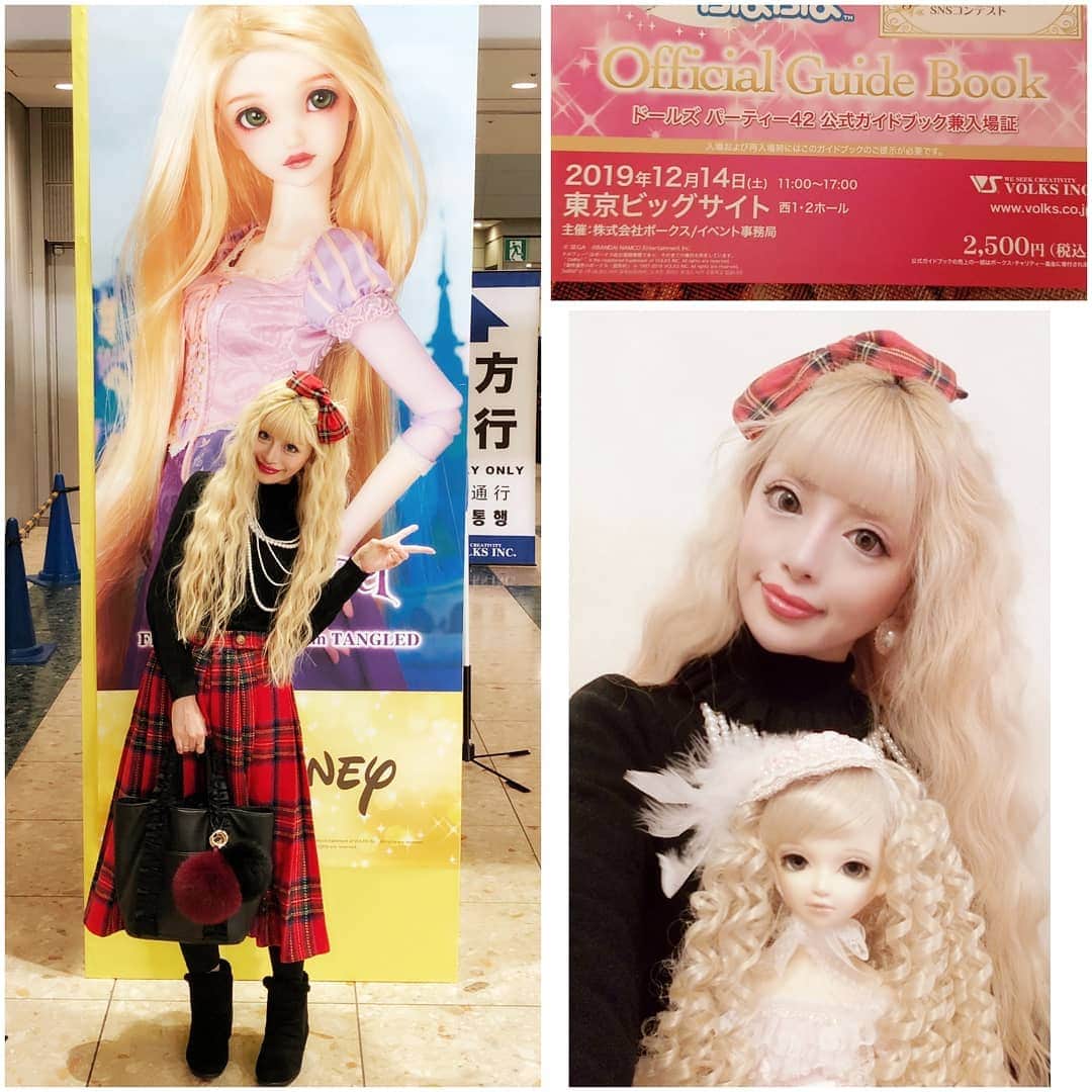 のインスタグラム：「昨日はドールのイベント♡ドルパ(ドールズパーティー)42にうちのお嬢様と参加して来ました♡他の子はまたお家でお留守番(ごめんね(泣))♡朝から入れる前売りチケット買ってたのに会場に行けたのは14時という…(泣)そして本当はロリータ着て行きたかったけどあまりの寒さに諦めて私服でもちょっとお人形さんの雰囲気を出してみました(笑)♡伝わるかな？(笑)でも沢山のドールオーナー様やディーラー様の作品が見られてとても幸せな1日でした♡詳細はまたupします♡おやすみなさい♡♡♡♡♡♡♡♡スケジュール♡♡♡♡♡♡♡♡♡【オープンイベント】 12月7日浜松コンクルーズ 12月22日埼玉Hotel Hetitageディナーショー 12月23日東村山パブヒーロー ♡♡♡♡♡♡ .【歌芸夢者】 12月2日(月)10日(火)20日(土金)27日(金)♡♡♡♡♡♡ ♡♡♡♡♡♡【 CROKET MIMICTOKYO】12月4日(水) ♡♡♡♡♡ ♡♡♡ ♡♡♡♡ . ..#ドルパ#princess#白咲姫香 #makeup #メイク #タレント #make #ドルパ42 #makeup #アラジン #スーパードルフィー #ラプンツェル #SD #プリンセス #高級 #ボークス #modelsearch #SD女の子#東京ビッグサイト #CHANEL #アリエル#volks  #ドール#doll #シンデレラ #天使 #flower #オークション #洋服 #ファッション」