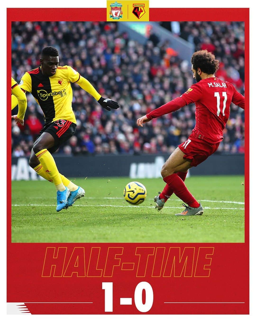 リヴァプールFCさんのインスタグラム写真 - (リヴァプールFCInstagram)「Salah’s goal the difference at the break 🔴 #LFC #LiverpoolFC #Liverpool」12月14日 22時17分 - liverpoolfc