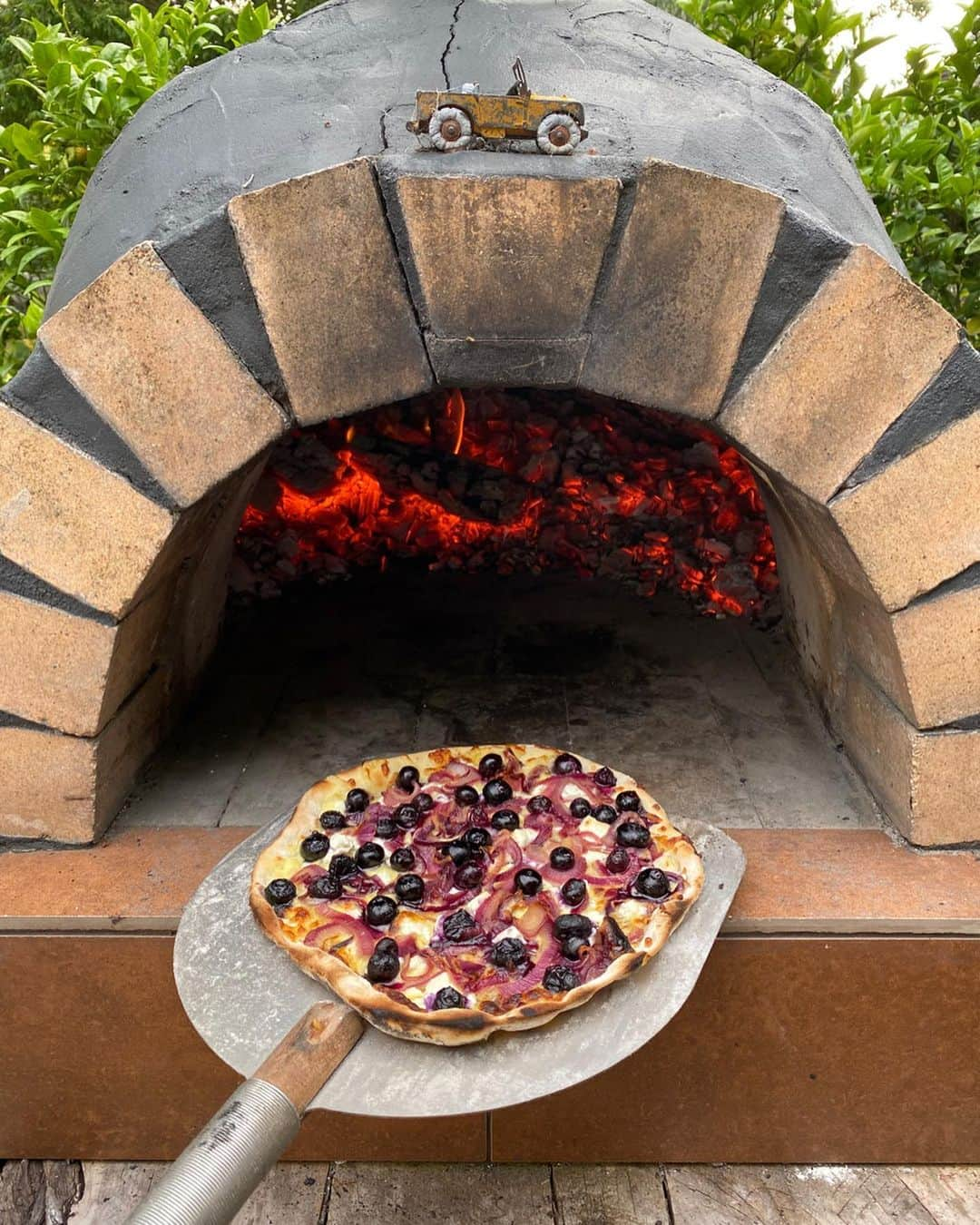 エリザ・マッカートニーさんのインスタグラム写真 - (エリザ・マッカートニーInstagram)「Pizza’s have become a bit of a tradition at our house since dad decided to build a pizza oven. Many pizzas have been tried, many have failed, but this @blueberriesnz pizza is definitely up there in the hall of fame. A few of you have been asking so here is the recipe 😋 Such a summery plate of deliciousness ☀️ . ✨Recipe✨ - 1 naan bread or pizza base (if you can make it homemade is the best) - 1/2 red onion sliced - 1 tbsp honey - handful of mozzarella - handful of crumbled feta - 1/2 - 1 punnet of blueberries (surely the more the better?) - basil to garnish  Preheat oven (or pizza oven) to 220 degrees. Heat a drizzle of oil in a medium pan over medium-low heat. Add honey and onion and cook till the onion is caramelised (3-5 minutes). Sprinkle the mozzarella, feta, onions, and blueberries over your base. Bake in the oven till golden and the blueberries are ready to burst (roughy 10 minutes). Garnish with basil 😋 #blueberriesnz」12月15日 9時22分 - eliza_mac_