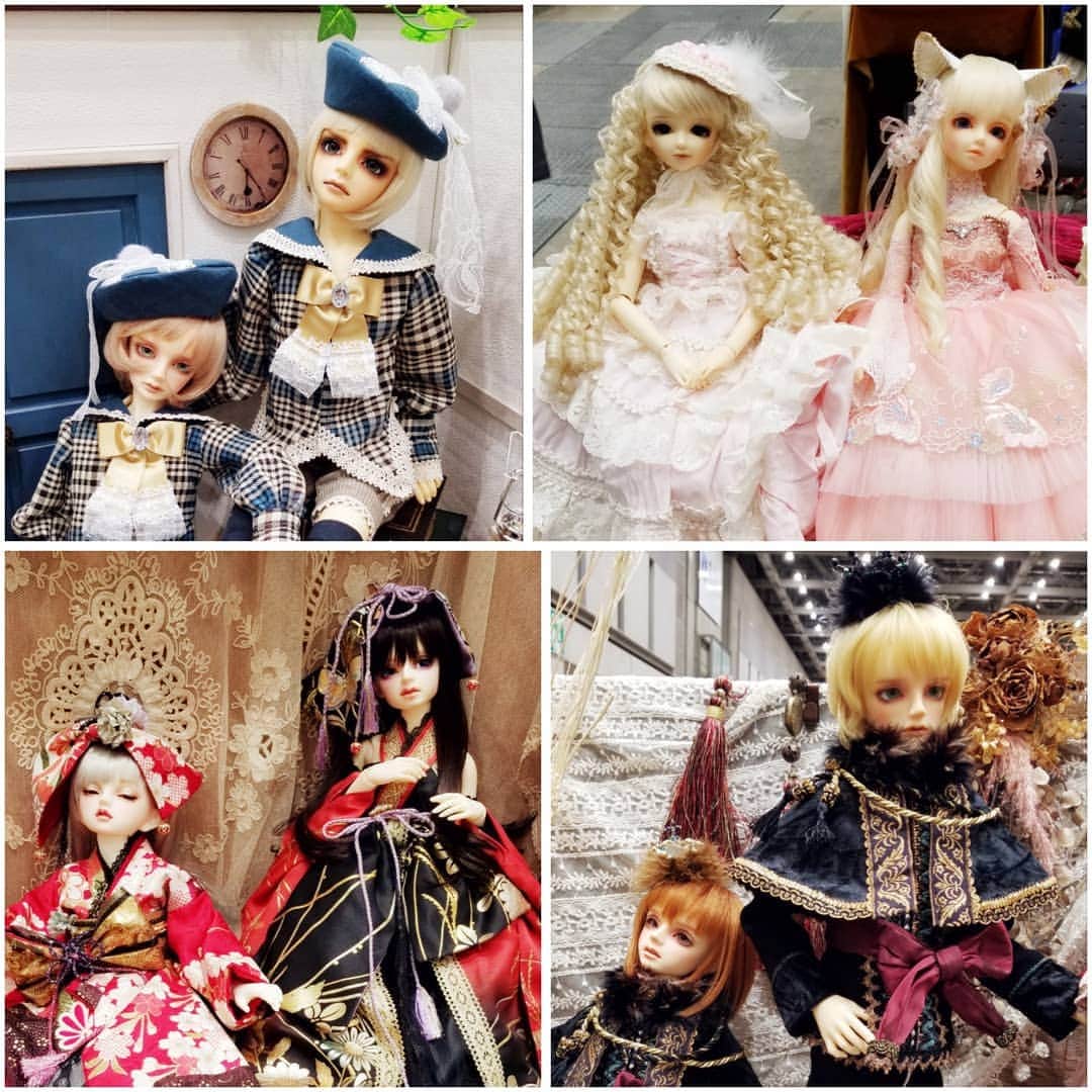 白咲姫香さんのインスタグラム写真 - (白咲姫香Instagram)「ドルパ42で撮らせて頂いた一般の方達のドール♡(スライドして見て下さい♡)※ドール怖い方はスルーして下さいね♡到着したのが遅くてゆっくり見て回れなかったんだけどそれでも素敵なドール達とオーナー様達と少しだけ交流出来ました♡ありがとうございました♡みなさんのドール本当に素敵で自身でメイクされていたりお洋服を作られていたりただただ尊敬♡最後のお写真のパイプ椅子に乗ってるドールは男性の方が大切にしているドール達でシルクのドレスを着せているんだとか♡うちもドールも保管場所とか色々と大変だけどこんなに大家族だとどうしてるんだろう？本当にすごい♡私は一枚目の右上の子が可愛い過ぎてしばらく見惚れて固まってました(笑)♡そしたら優しいオーナー様が色々と教えて下さり、メイクもオーナー様がご自身でされて輪郭を削ったり本当に手をかけているみたい♡実物が本当に本当に綺麗過ぎてタイプ過ぎて忘れられない♡またこの子に会いたい(笑)♡そして当日ドルパに参加すると告知していなかったのですが私に気がついてお声かけて下さった方も本当にありがとうございました(泣)♡♡♡♡♡♡♡スケジュール♡♡♡♡♡♡♡♡♡【オープンイベント】 12月7日浜松コンクルーズ 12月22日埼玉Hotel Hetitageディナーショー 12月23日東村山パブヒーロー ♡♡♡♡♡♡ .【歌芸夢者】 12月2日(月)10日(火)20日(土金)27日(金)♡♡♡♡♡♡ ♡♡♡♡♡♡【 CROKET MIMICTOKYO】12月4日(水) ♡♡♡♡♡ ♡♡♡ ♡♡♡♡ . ..#ドルパ#princess#白咲姫香 #makeup #メイク #タレント #make #ドルパ42 #makeup #アラジン #スーパードルフィー #ラプンツェル #SD #プリンセス #高級 #ボークス #modelsearch #SD女の子#東京ビッグサイト #CHANEL #アリエル#volks  #ドール#doll #シンデレラ #天使 #flower #オークション #洋服 #ファッション」12月15日 22時56分 - himeka_shirosaki