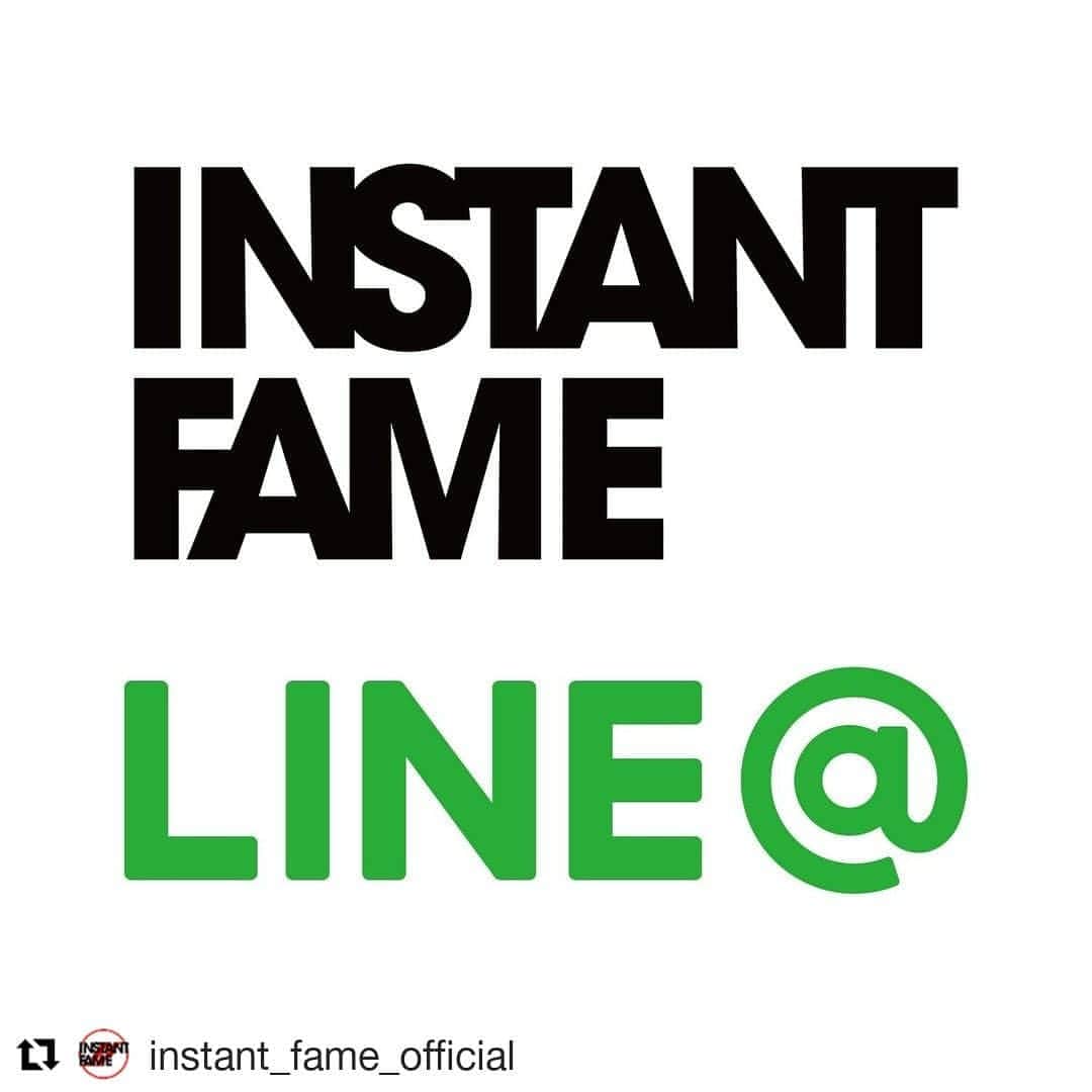 のインスタグラム：「我がブランドINSTANT FAMEの公式LINEアカウントが始まりました。  #Repost @instant_fame_official ・・・ 【公式LINEアカウント開設】⠀ INSTANT FAMEオフィシャルLINEアカウントが遂にローンチ！⠀ コンテンツ紹介やお得な情報を配信します。⠀ 下記のリンクから友達追加を！⠀ ⠀ 友達追加URL⠀ https://buff.ly/2qQct0D」