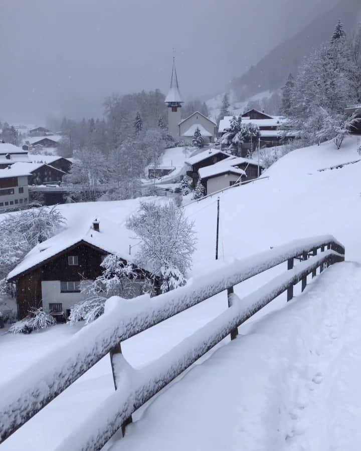 Hatice Korkmaz The Color Queenのインスタグラム：「Winter wonderland❄️ w/ @lauterbrunnen #lauterbrunnen #jungfrauregion  #switzerland #winter #love #nature Music: O tannebaum Musician: Rook1e」