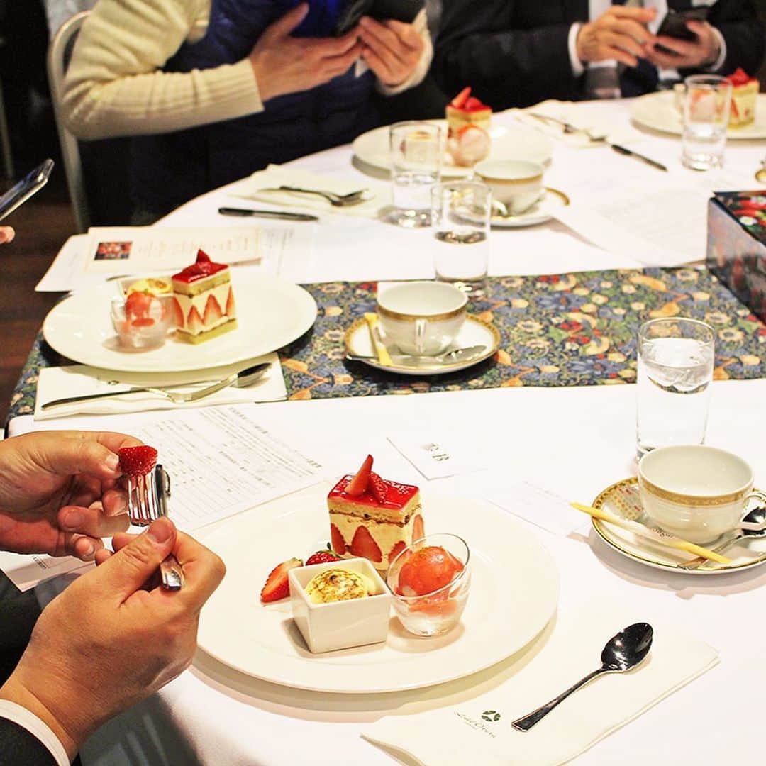 poroco（ポロコ）さんのインスタグラム写真 - (poroco（ポロコ）Instagram)「宮城県育成いちご新品種「にこにこベリー」のお披露目・試食会を、12月6日（金）に開催しました！会場は「ホテルオークラ札幌」B1「トライベカ」🍓✨ 参加していただいた飲食店関係者のみなさまには、「にこにこベリー」の開発に携わった方々からイチゴについて説明してもらい、実際にいちごを使った試食メニューも提供。 「にこにこベリー」の魅力を存分に体感してもらうことで、今後の商品やメニュー開発に役立てていただけるようにご紹介しました🍰🍓✨ 美しい円錐形で、赤くかわいらしい切り口、甘さと酸味のバランスがよいことが特徴の「にこにこベリー」。スイーツにもよく合うので、ぜひ一度食べてみてください！😋💕 - 🍓にこにこベリースイーツフェア🍓 2020年2月5日（水）～3月4日（水）に、札幌市内の飲食店20店舗で『にこにこベリー』を使ったオリジナルスイーツフェアを開催予定。 詳細は、poroco2月号（1/20発売）とporocoWEBでも告知予定なので、お楽しみに！ #にこにこベリー #宮城県 #いちご #イチゴ #苺 #strawberry #新品種 #試食会 #いちごメニュー #poroco #🍓」12月16日 10時17分 - poroco_magazine