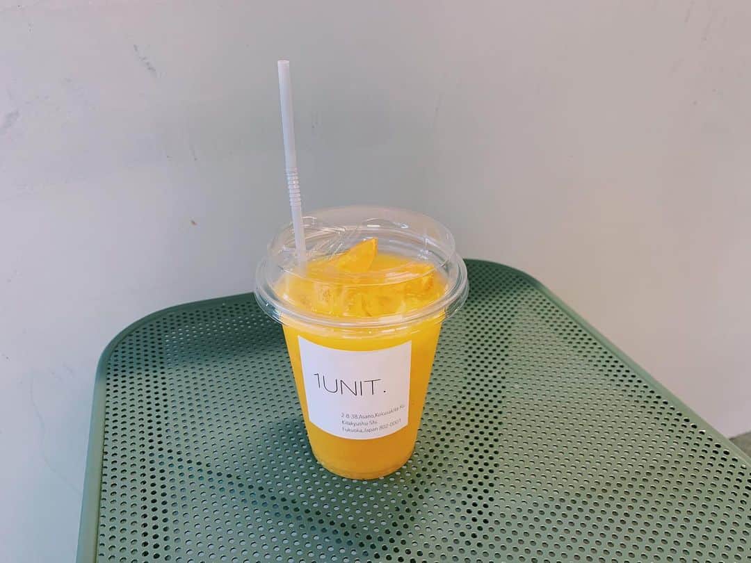 my9mj8のインスタグラム：「﻿ ﻿ 帰ってきてそのまま〜🏃‍♀️﻿ ﻿ オレンジジュースも濃厚で美味しかった🍊﻿ ﻿ ﻿ #北九州カフェ﻿ #muutos#1unit」