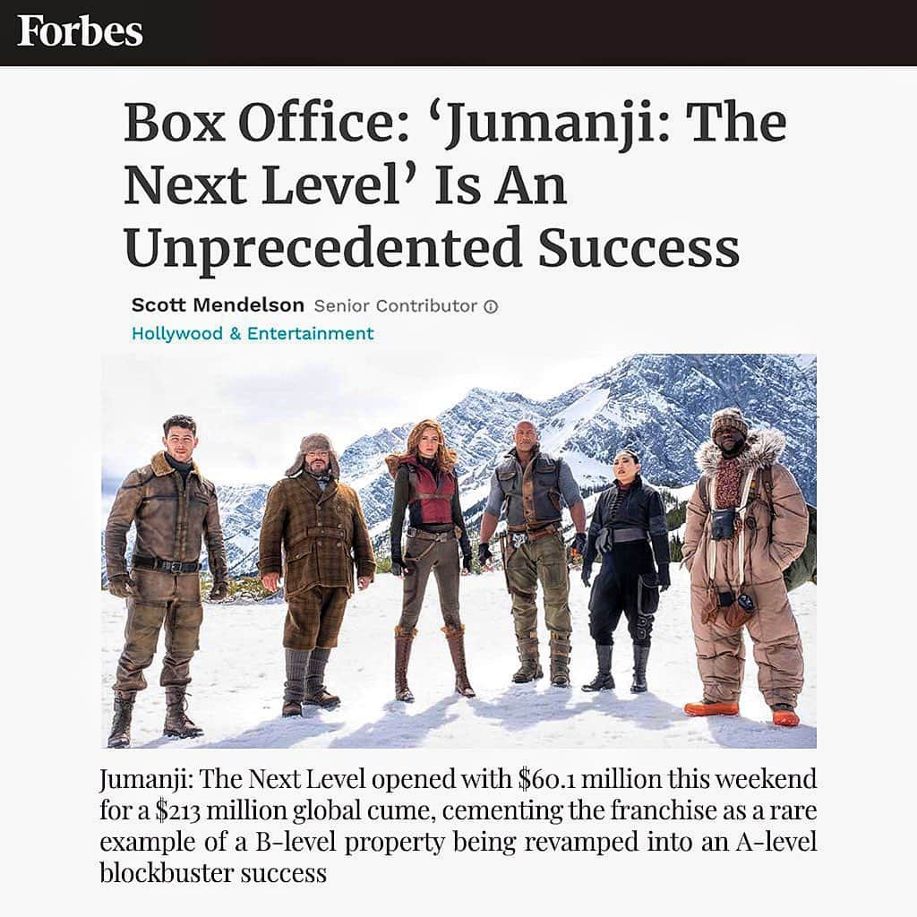 ドウェイン・ジョンソンさんのインスタグラム写真 - (ドウェイン・ジョンソンInstagram)「Just crazy.  This opening weekend at the box office for our JUMANJI has exceeded my wildest of goals & dreams.  Thank you.  Grateful 🙏🏾 #sevenbucks」12月16日 17時27分 - therock