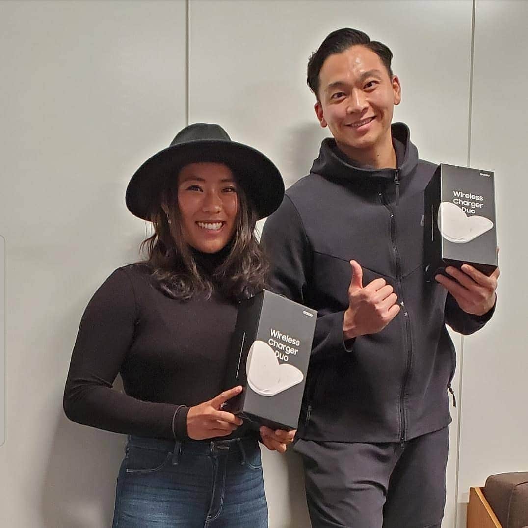 落合知也のインスタグラム：「#TeamGalaxy の前田マヒナ選手と表敬訪問に行ってきました！とてもエナジー溢れる明るいマヒナちゃんと訪問に行けて楽しいひと時でした！ 2019年ももう少しで終わるけど、年明けの代表合宿に向けて日々準備するのみ💪」