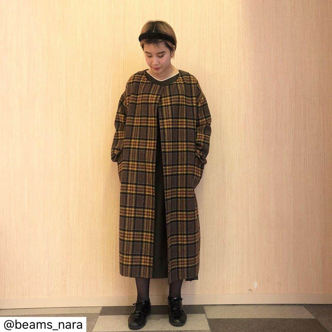 のインスタグラム：「BEAMS（1F）ならファミリー店 . >>staff styling🌹 Women #beams#ビームス #beamsplus#ビームスプラス #raybeams#レイビームス #beamsboy#ビームスボーイ #beamst#ビームスティー #beams_nara#ビームス奈良 #大和西大寺#ならファミリー #ならファグラム #日本#japan#奈良#nara #奈良公園#鹿#大仏 #womensfashion #ウィメンズファッション #19aw#newarrivals 只今、BEAMSオンラインサイトより店舗にて試着予約を承れます。 @beams_naraトップ画面からサイトに移動出来ます◎ サイズに不安のあるお客様は是非ご活用ください。」