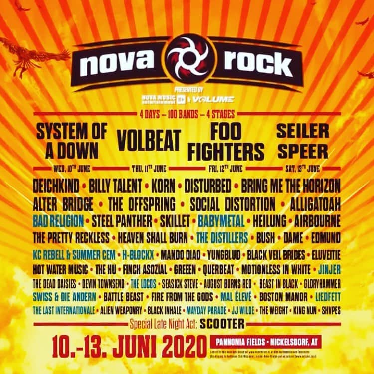 Bad Religionさんのインスタグラム写真 - (Bad ReligionInstagram)「Austria! We are Nova Rocking! 10.-13. 06 @novarockfestival」12月16日 22時42分 - badreligionband
