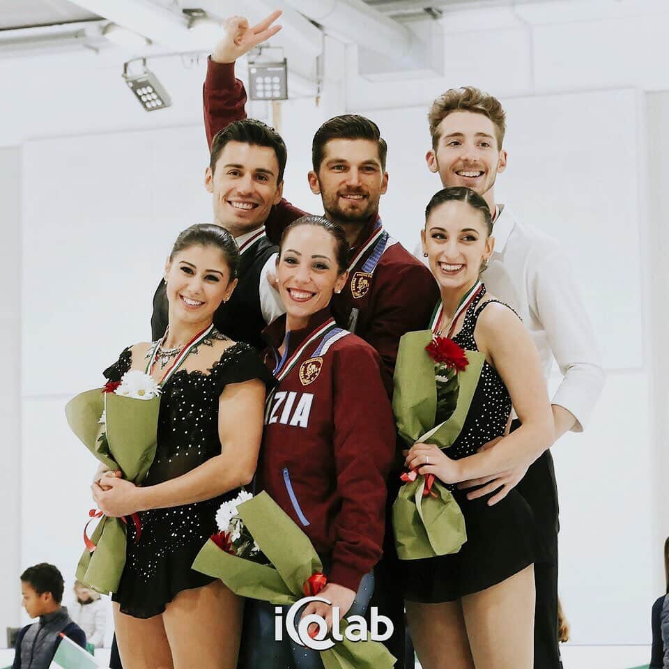 ニコーレ・デラ・モニカのインスタグラム：「Campionati italiani 2020! Complimenti a tutti!!! È bello vedere di nuovo il podio al completo! 💙 #dellamonicaguarise #figureskating #campionatiitaliani2020 #fiammeoromoena #fiammeoro #poliziadistato」
