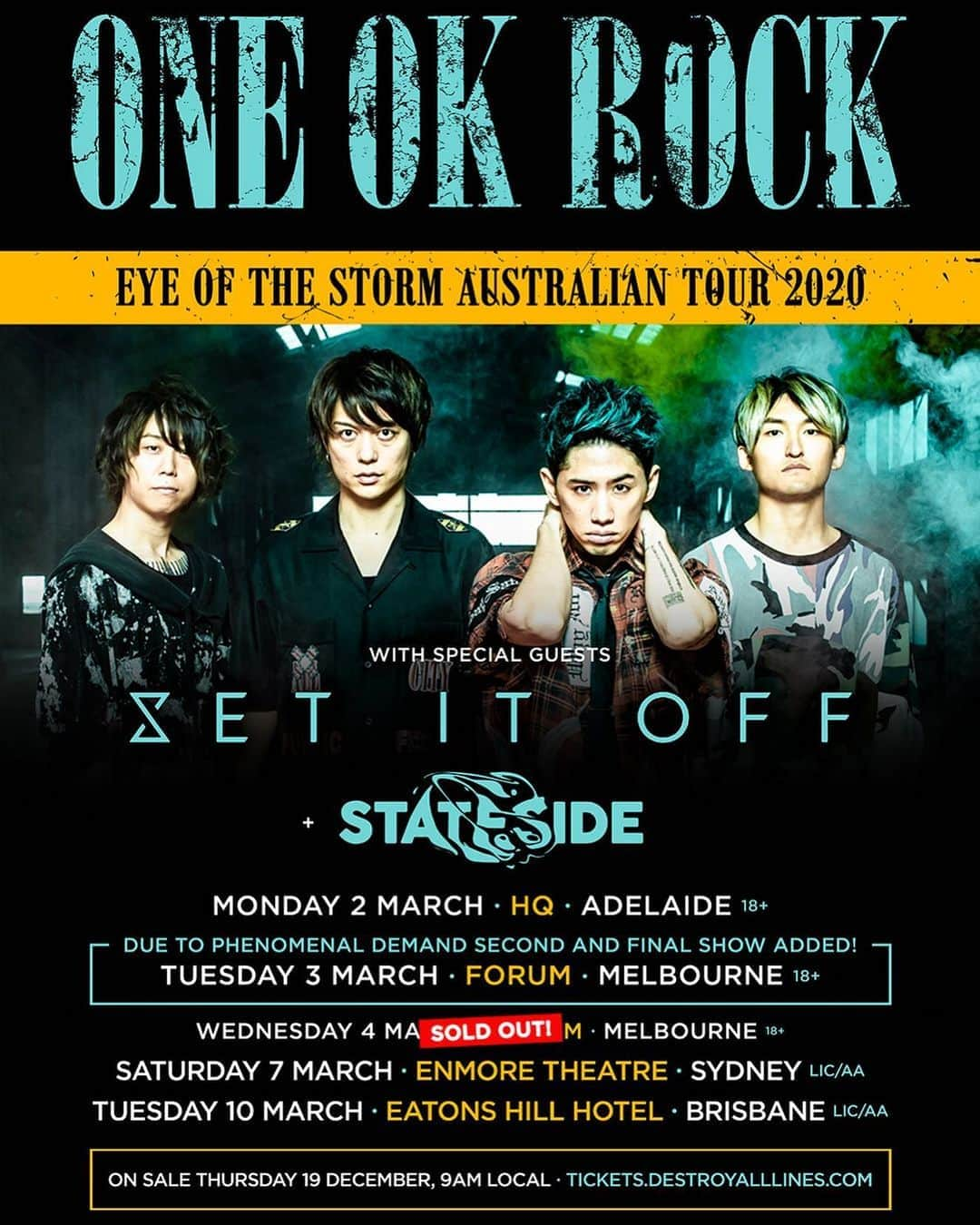 Taka さんのインスタグラム写真 - (Taka Instagram)「We just added some more dates to our Australian tour!  This is due solely to the amazing support we have from our fans there, so thank you and see you soon!!! @oneokrockofficial」12月17日 12時22分 - 10969taka