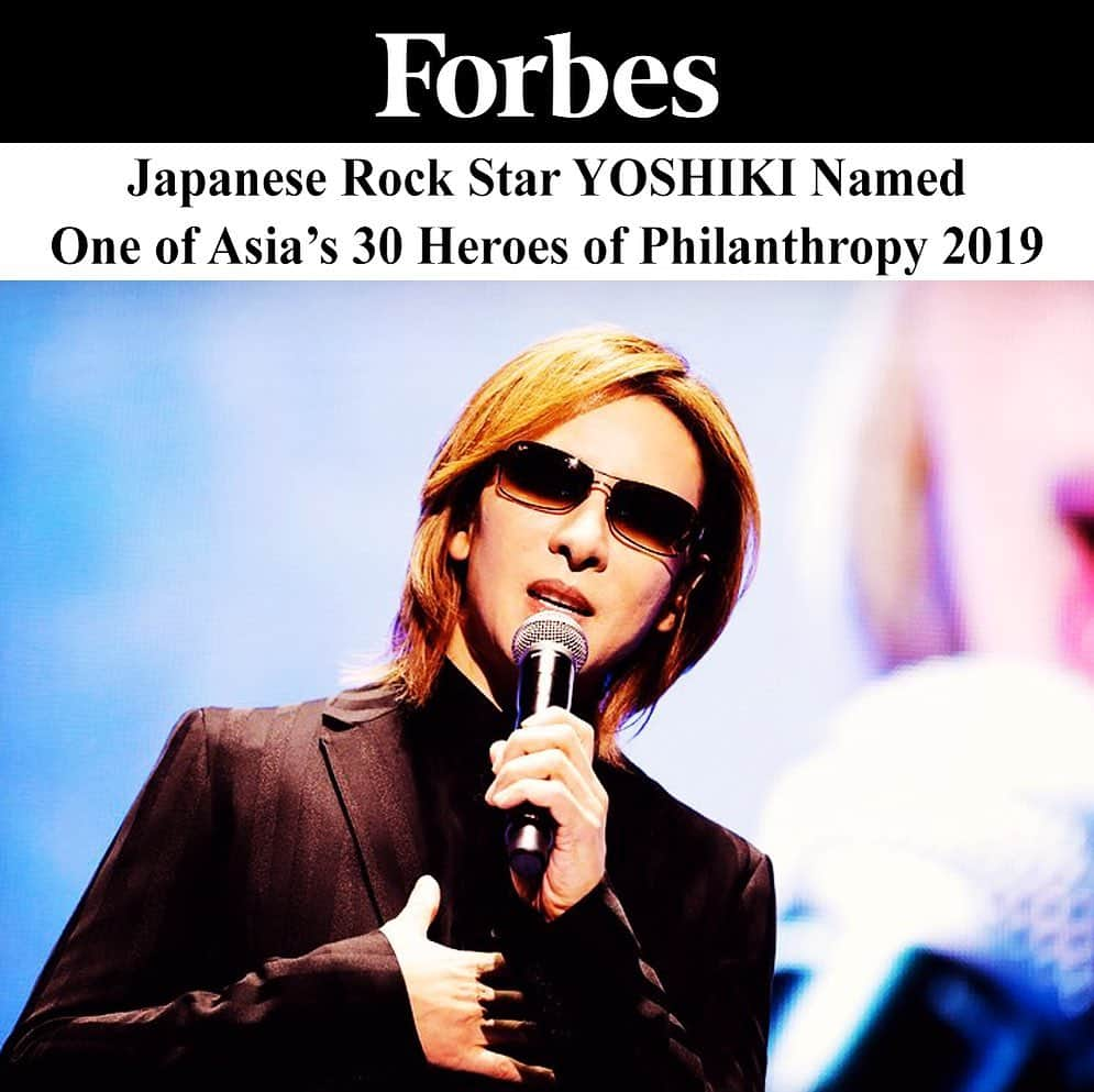 YOSHIKIさんのインスタグラム写真 - (YOSHIKIInstagram)「Music and my fans saved me in difficult times. I'm honored to contribute and help through charity. 音楽とファンが自分を救ってくれた。チャリティーに貢献できて光栄です。 " @ForbesAsia names @YoshikiOfficial one of 30 Heroes of Philanthropy 2019. @Forbes "#ＹＯＳＨＩＫＩ 世界経済誌「#ＦｏｒｂｅｓＡｓｉａ」が発表した“アジア太平洋地域の最も優れた慈善家３０人”に選出  #Forbes #Yoshiki #YoshikiFoundationAmerica  http://bit.ly/2RUDgUE」12月17日 13時49分 - yoshikiofficial