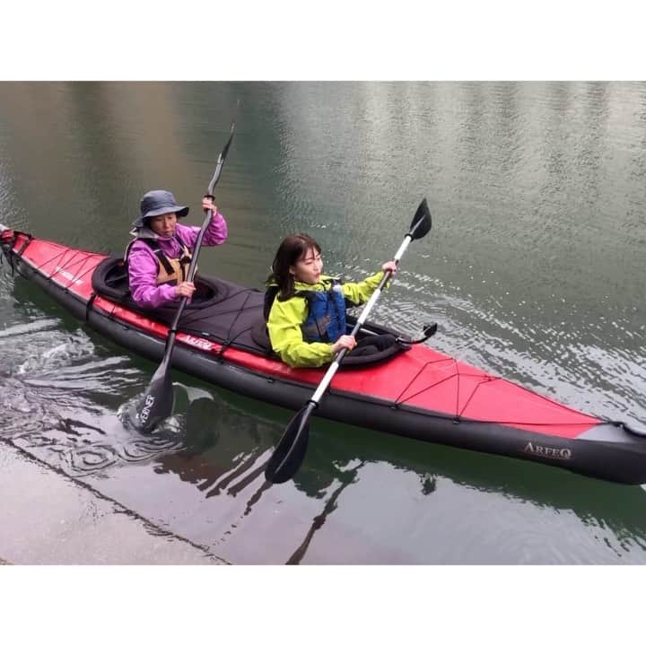 のインスタグラム：「ロケで、カヤック体験🛶 ⁑ #tokyogreattours #東京グレートツアーズ #楽しかった #ありがとうございました #ロケ#撮影 #東京#新川 #カヤック #カヌー #まりなる #津田麻莉奈」