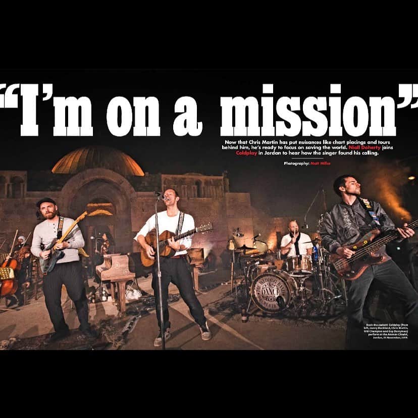 Coldplayのインスタグラム：「Check out the feature on the band's visit to Jordan in the new issue of @qmagazineuk, which is out now. ☀️🌙」