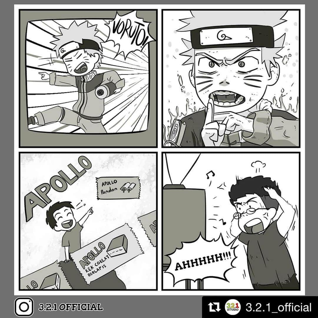 Koleksi Komik Malaysiaさんのインスタグラム写真 - (Koleksi Komik MalaysiaInstagram)「#Repost @3.2.1_official with @get_repost ・・・ Ada tayang lagi ke iklan Apollo tu? Kenangan lama ni. .  Jangan lupa sokong dengan follow, like dan subscribe akaun Instagram @3.2.1_official , Facebook dan Youtube rasmi kami! Komen dan tag kawan2 dan ahli keluarga kat bawah👇 . Is that Apollo commercial still be aired. Old memories... . Don't forget to support us by follow, like and subscribe our official page at Facebook, Instagram @3.2.1_official and Youtube! Drop your comment and tag friends and family below👇 . #comic #comics #comicstrip #animation #malaysia #komik #komikmalaysia #animasi #anime #cartoon #cartoonist #cartoons #drawing #illustration #mangaartist #mangadrawing #illustrator #komikstrip #gengkomik #webcomic #webtoon #kartun #lawak #komikviral #アニメ #マンガ #321OFFICIAL #narutoshippuden #naruto malaysiancomic」12月17日 20時29分 - tokkmungg_exclusive