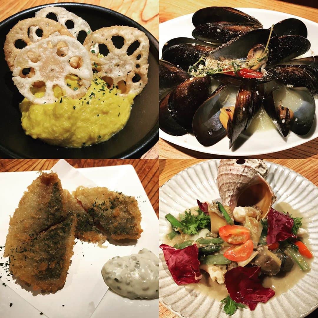 のインスタグラム：「#活力魚金 #蓮根と南瓜 #ムール貝ワイン蒸し #鯵のレアカツレツ #本つぶ貝ガーリックバター焼き #魚金#UOKIN#新橋#五反田#渋谷#新宿#池袋#秋葉原#神田#浜松町#田町#目黒#恵比寿#高田馬場#吉祥寺#神楽坂#飯田橋#市ヶ谷#神保町#六本木#赤坂見附#京橋#銀座#西新橋#横浜」