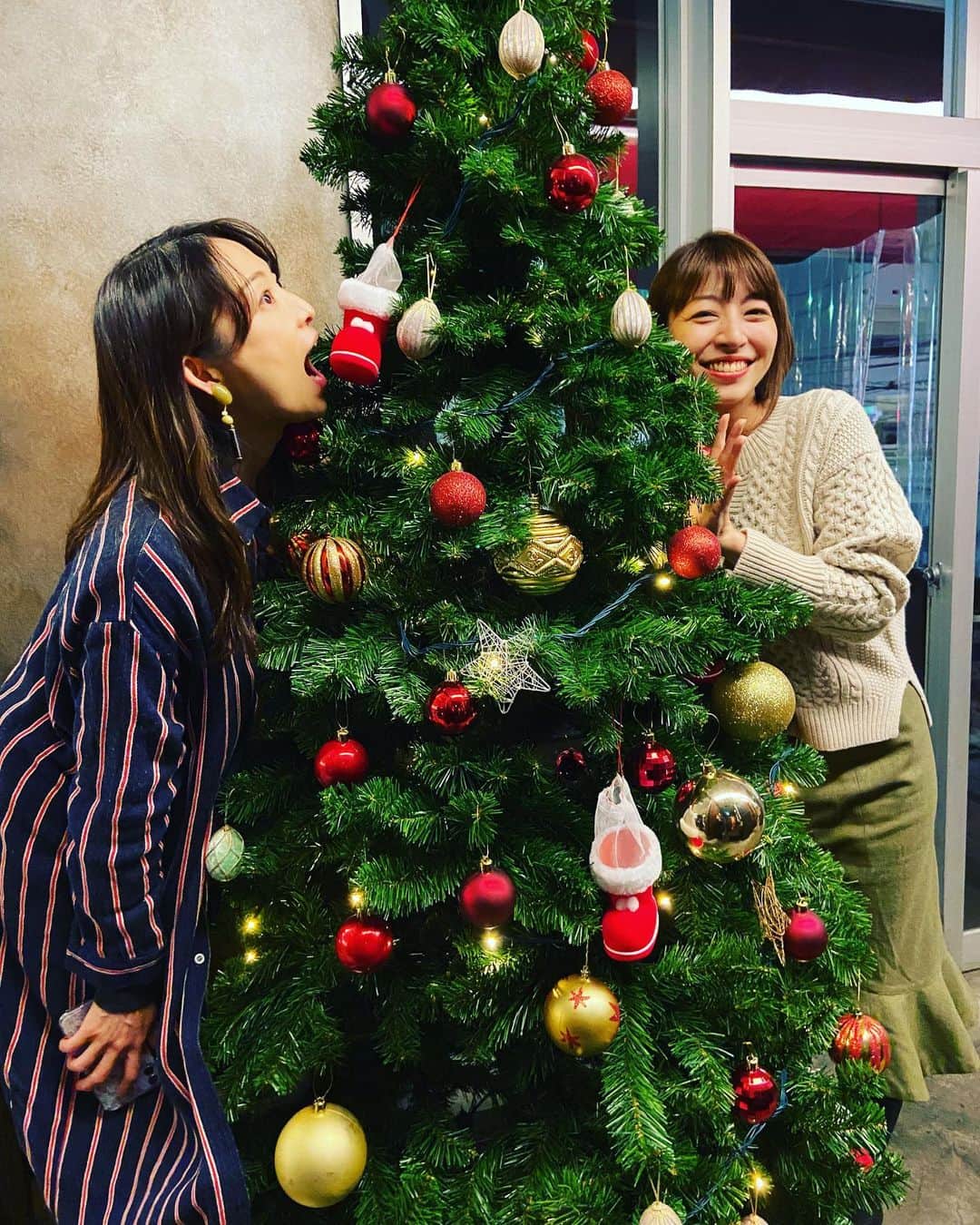松本英子のインスタグラム：「大石由梨香 様との忘年会🥂  マジメな音楽話半分と 健康話半分  時々、私が変顔したり、、🤪 それはそれはメリーなクリスマス🎄前に楽しい会合となりました🤗  由梨香様の笑う顔が見たくて、いつもめっちゃ喋りすぎちゃうw  今年もいっぱいお世話になりましたが、また来年も💓共に音楽を奏でていけたら幸せです！  #christmas  #christmastree #music #love #大石由梨香　#松本英子　#2019」