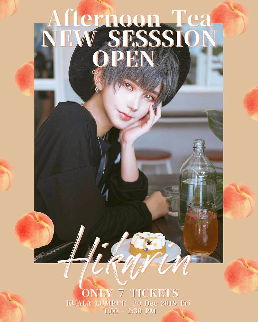 ひかりんのインスタグラム：「Due to overwhelming popularity from you guys , we are able to open a new time slot for Afternoon Tea in Kuala Lumpur on this Friday Dec 20 ! It will be from 1:00 - 2:30 PM . There are only 7 seats left , so please send in your application as soon as you can ! I look forward to our afternoon tea together 💖 Application link is in my story ! As well as FB page 🤗」