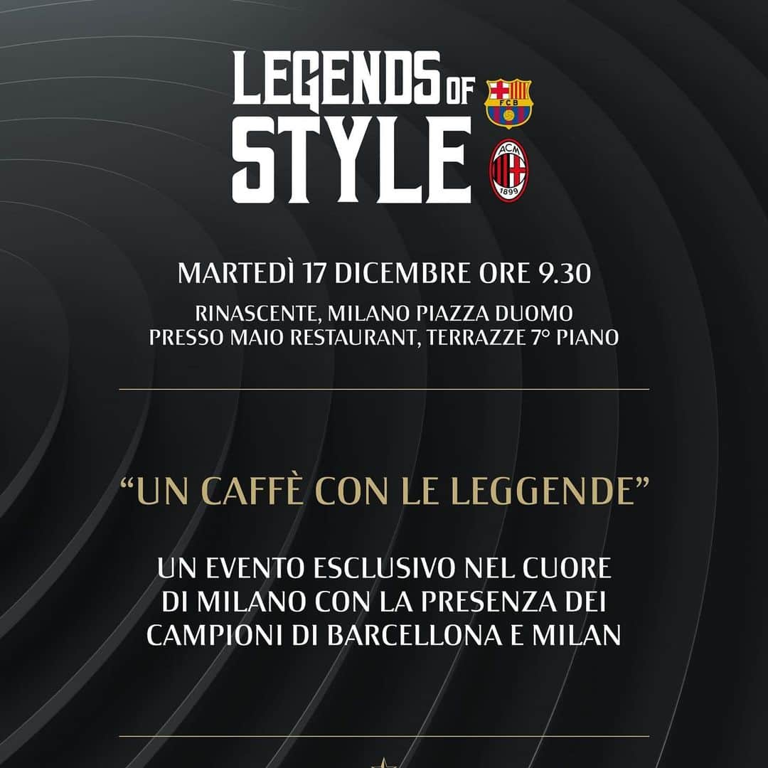 クリスティアン・ザッカルドさんのインスタグラム写真 - (クリスティアン・ザッカルドInstagram)「Legends of style.. @acmilan @fcbarcelona  The international tour of games between the legends of clubs was presented today È stato un piacere essere in compagnia di alcune leggende del Milan e del Barcellona.. #Milan #Barcellona #legends #style #player #passion120 #sempremilan」12月18日 2時26分 - cristianzaccardo