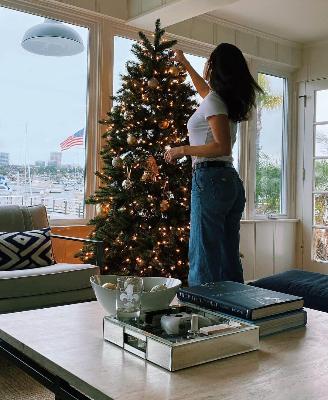 クロエ・ブリッジスのインスタグラム：「I know I knooow you’re probably like “wow so domestic” etc but let’s temper our expectations cause this is an artificial tree that came pre-lit」