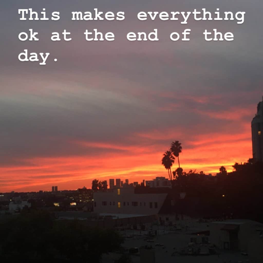 カレンザンボスビンテージクチュールのインスタグラム：「Epic sunsets. #myview #westhollywood #peace」