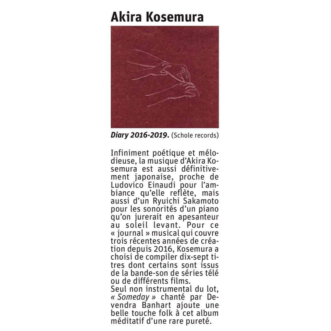 小瀬村晶さんのインスタグラム写真 - (小瀬村晶Instagram)「Wonderful review on L'Alsace @lalsacefr , one of the biggest newspaper of East of France, thanks a lot 🙏🎼 #akirakosemura #lalsace #review」12月18日 18時59分 - akirakosemura
