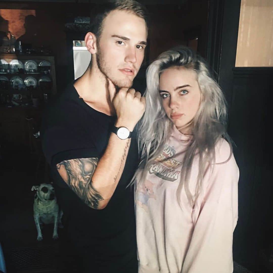 ブランドン・シェイアのインスタグラム：「Happy birthday @billieeilish ❤️ Throwback to the first song we wrote together, hope you are having a good day & celebrating with your family. Also remember when I had hair & yours was silver? Haha good times. You continue to amaze me, congrats on all the success & hopefully I’ll get to see you in the new year!」