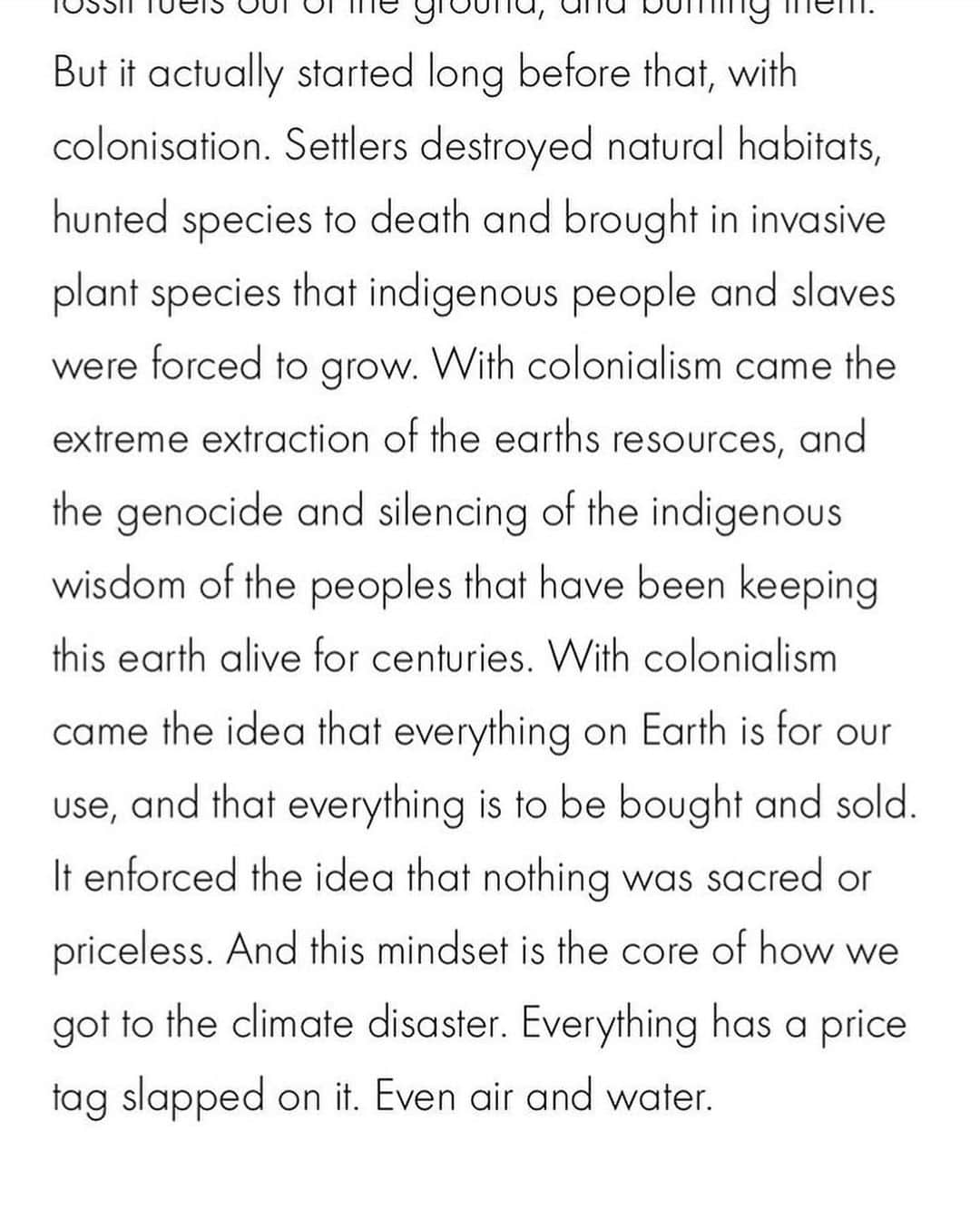 マット・マクゴリーさんのインスタグラム写真 - (マット・マクゴリーInstagram)「“The climate crisis is not a new monster -- it is all the problems with our extractive colonial racist capitalist system coming together into one big supervillain. So if we want to survive this thing, we’re going to have to dig deep and get to the roots. We have centuries of damage to undo, so it’s time to get started.” # And we need collective mass-based movements to tackle these issues. It cannot be done in isolation, or simply by individual lifestyle choices. While the latter is important, we will not be able to build the power necessary to contest the fucked up systems unless we are supporting organizations and movement for Climate Justice. And these movements must also be supporting racial, economic, and gender justice all together. It is all linked. #  Repost from @jamie_s_margolin - “When will I stop ranting about how the climate crisis is intertwined with all other issues?⁣ ⁣ When our leaders, politicians, and the media GET IT and start addressing every other issue on earth through the lenses of climate change.⁣ ⁣ Honored to be doing a series of articles for @i_d / @vice about #climatejustice , more to come!”」12月19日 5時29分 - mattmcgorry