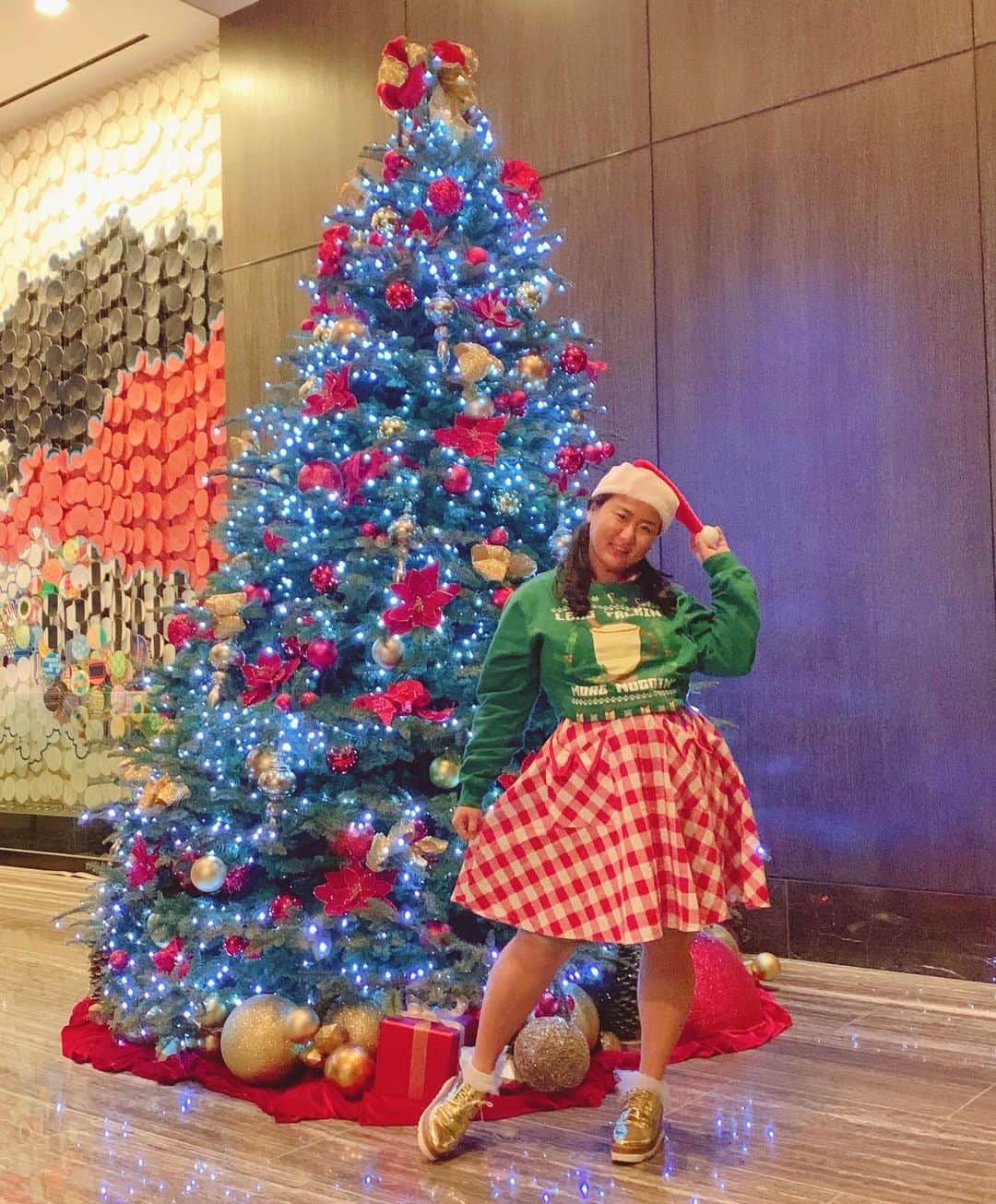 藤井美穂のインスタグラム：「Santa won’t you bring me what I really need !  Won’t you please bring my baby to me e e e !」