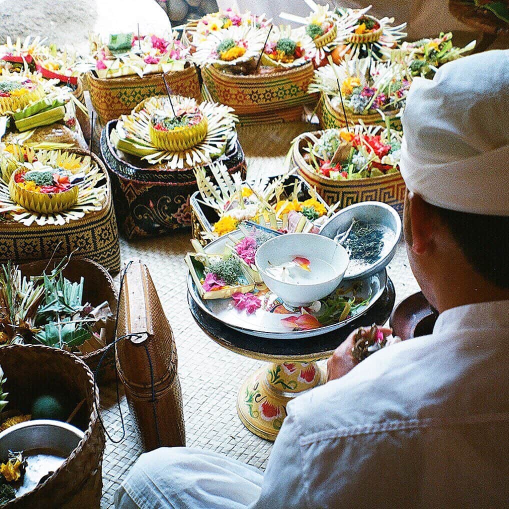 のインスタグラム：「“The day the power of love overrules the love of power, the world will know peace.” Gandhi ⠀⠀⠀⠀⠀⠀⠀⠀⠀ #trihitakarana  Sending blessings 🙌✨🙏 🌸 ⠀⠀⠀⠀⠀⠀⠀⠀⠀ #gandhi #canangsari  #ceremonies  #filmphotography #balilife」
