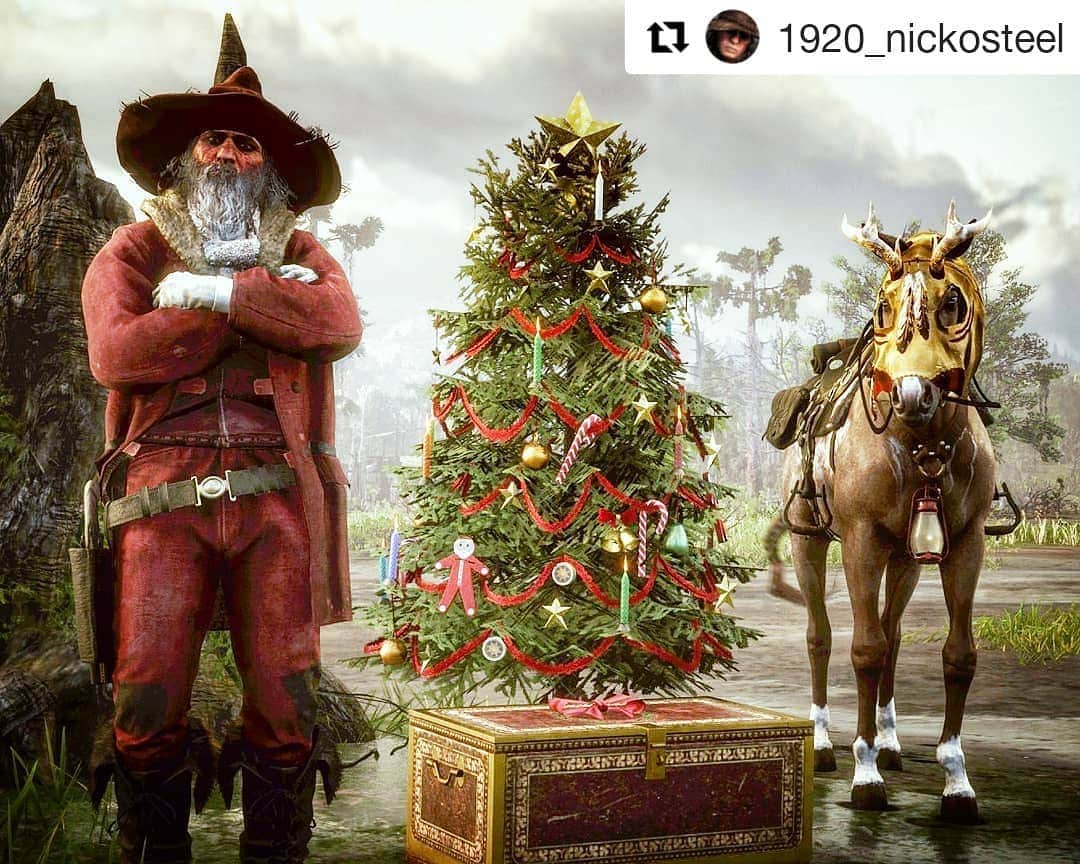 ロックスター・ゲームズさんのインスタグラム写真 - (ロックスター・ゲームズInstagram)「#Repost @1920_nickosteel (@get_repost) ・・・ Meet me under the mistletoe 🎄 ______________________________ 💀 SKELETON THIEVES 💀 ---- Whiskey Bent, Hell Bound ---- @skeletonthieves  ___________________________________ #Skeletonthieves #skeleton #thieves #1920 #honoramongstthieves #whiskeybent #hellbound #reddeadredemption2 #reddeadonline #rdr2 #online #rdronline #outlaw #cowboy #gunslinger #bandit #wildwest #western #rdo #sixshooter #freeaim #xbox #xboxone #rockstargames #reddeadphotography #rdrphotography #snapmatic #rdoholiday @rockstargames」12月20日 2時43分 - rockstargames