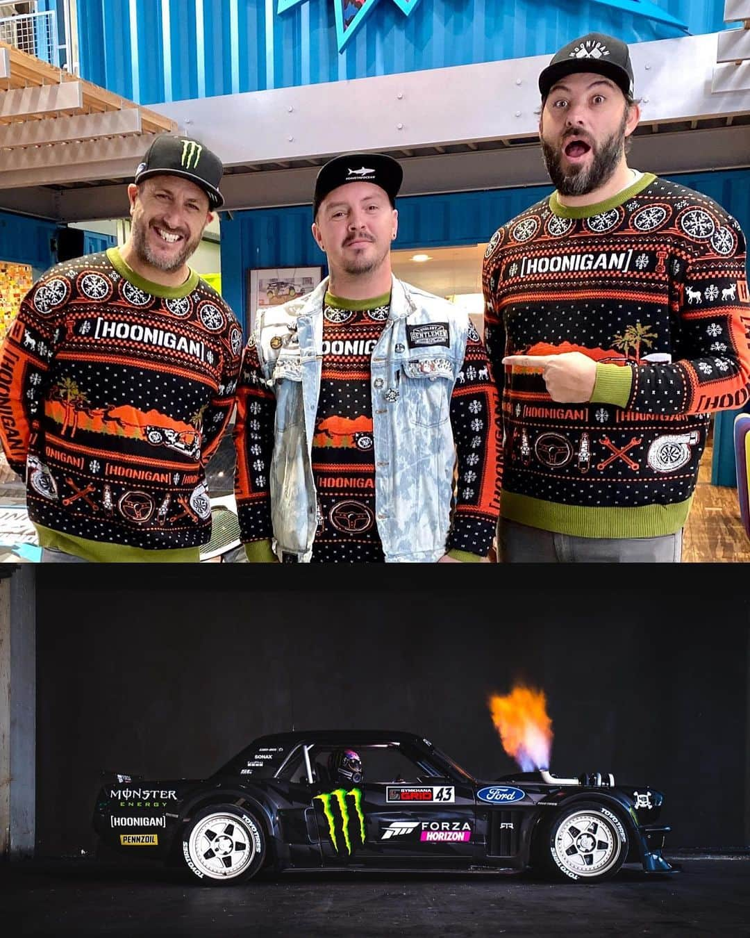 ケン・ブロックさんのインスタグラム写真 - (ケン・ブロックInstagram)「BIG thanks to my good friend @brandensteineckert for composing five holiday-spec songs to make the perfect setting for @TheHoonigans Hooni-Yule log video! (hit the link in my bio if you haven’t seen it yet). And of course, thanks to Hoonigan CCO @BrianScotto for taking my wild idea directing to another crazy level. Funny how a quick session of fiery donuts for fun could end up in one of my favorite videos of the year. 😂  #twinturbosonmeth #HooniYulelog #YuleLog #FordMustang #HoonicornV2 #UGLYSWTR」12月20日 4時01分 - kblock43