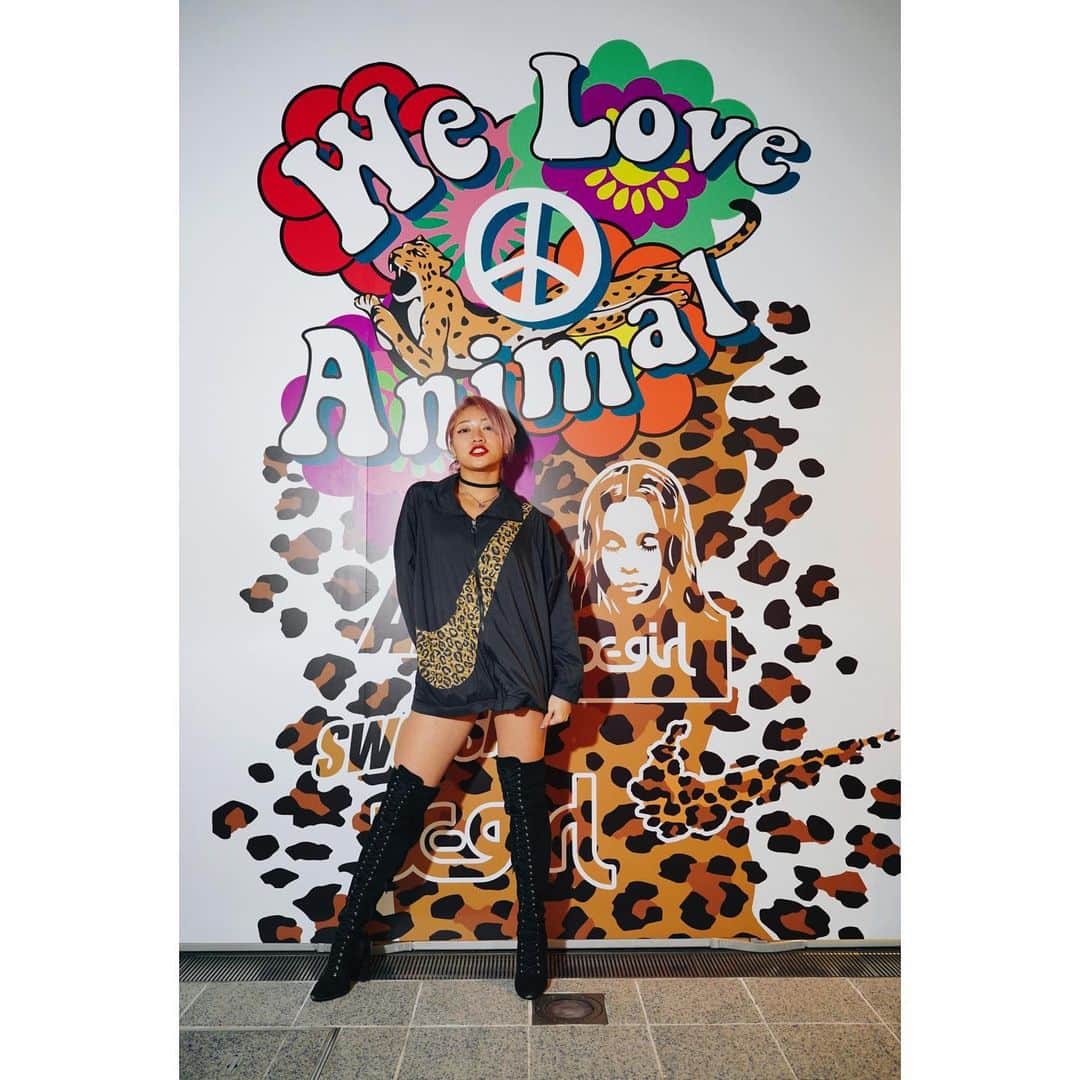 木村花のインスタグラム：「💜🐆I Love Animal🦓💚 #xgirl #nike #animal」