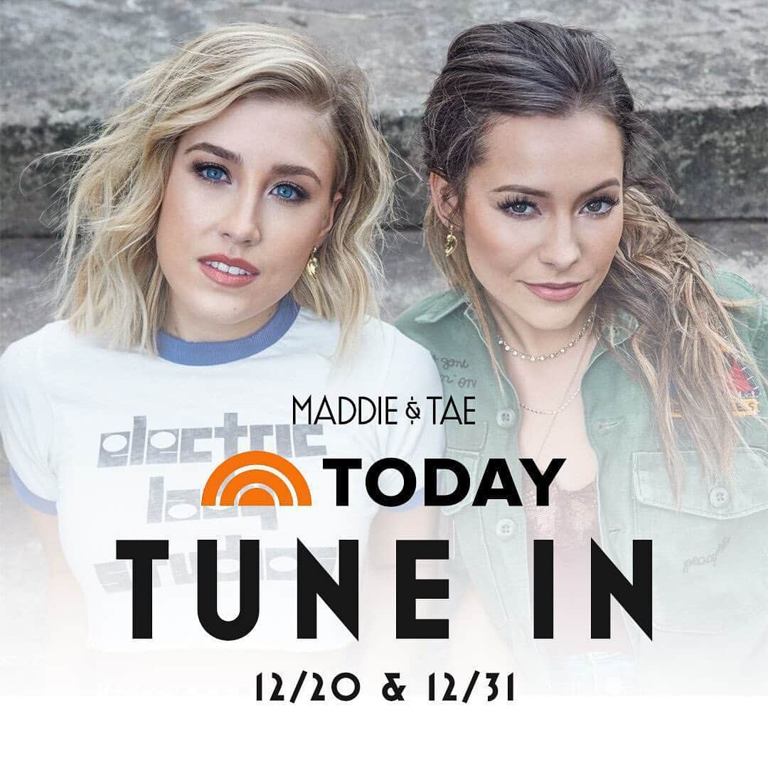 Maddie & Taeさんのインスタグラム写真 - (Maddie & TaeInstagram)「Heading to the @todayshow tomorrow AND New Year's Eve! WHAT?!? Y'all tune in.」12月20日 0時57分 - maddieandtae