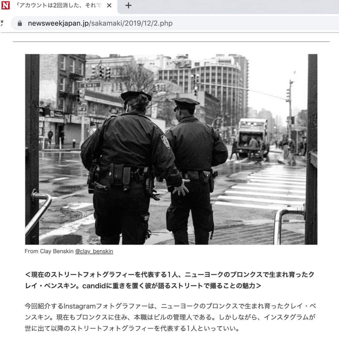 Q. Sakamakiのインスタグラム：「お知らせです。ニューズウィーク 日本版サイト での連載「Instagramフォトグラファーズ」 https://www.newsweekjapan.jp/sakamaki/2019/12/2.phpです。インスタグラムを通して世界中を感銘させ、楽しませているフォトグラファーやアーティストを紹介していきます。第97回は、”アカウントは2回消した、それでも飽きない」本職はビル管理人のフォトグラファーは言う” で、クレイ・ベンスキン @clay_benskinです。 I would like to announce the 97th article of my "Instagram Photographers" blog on the Newsweek Japan. The blog introduces a photographer or artist around the world who, through Instagram, shares his/her great work, every two weeks or so. This time it features Clay Benskin @clay_benskin. https://www.newsweekjapan.jp/sakamaki/2019/12/2.php. Text in Japanese. @qsakamaki @newsweek_japan Thanks again, Clay, great editor Morita-san @osakasoul and Newsweek Japan.」