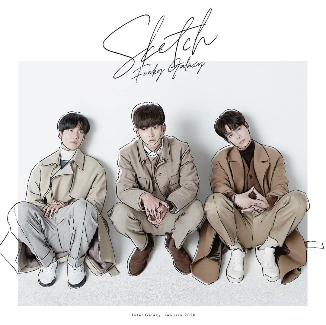 Funky Galaxyのインスタグラム：「Funky Galaxy 「Sketch」 2020.01.22 Release  #FunkyGalaxy #Sketch #jihyuk #kwangsoo #geonil  #ジヒョク #グァンス #ゴニル @xornjsz1  @kwangsamak  @ggeeoonnil」