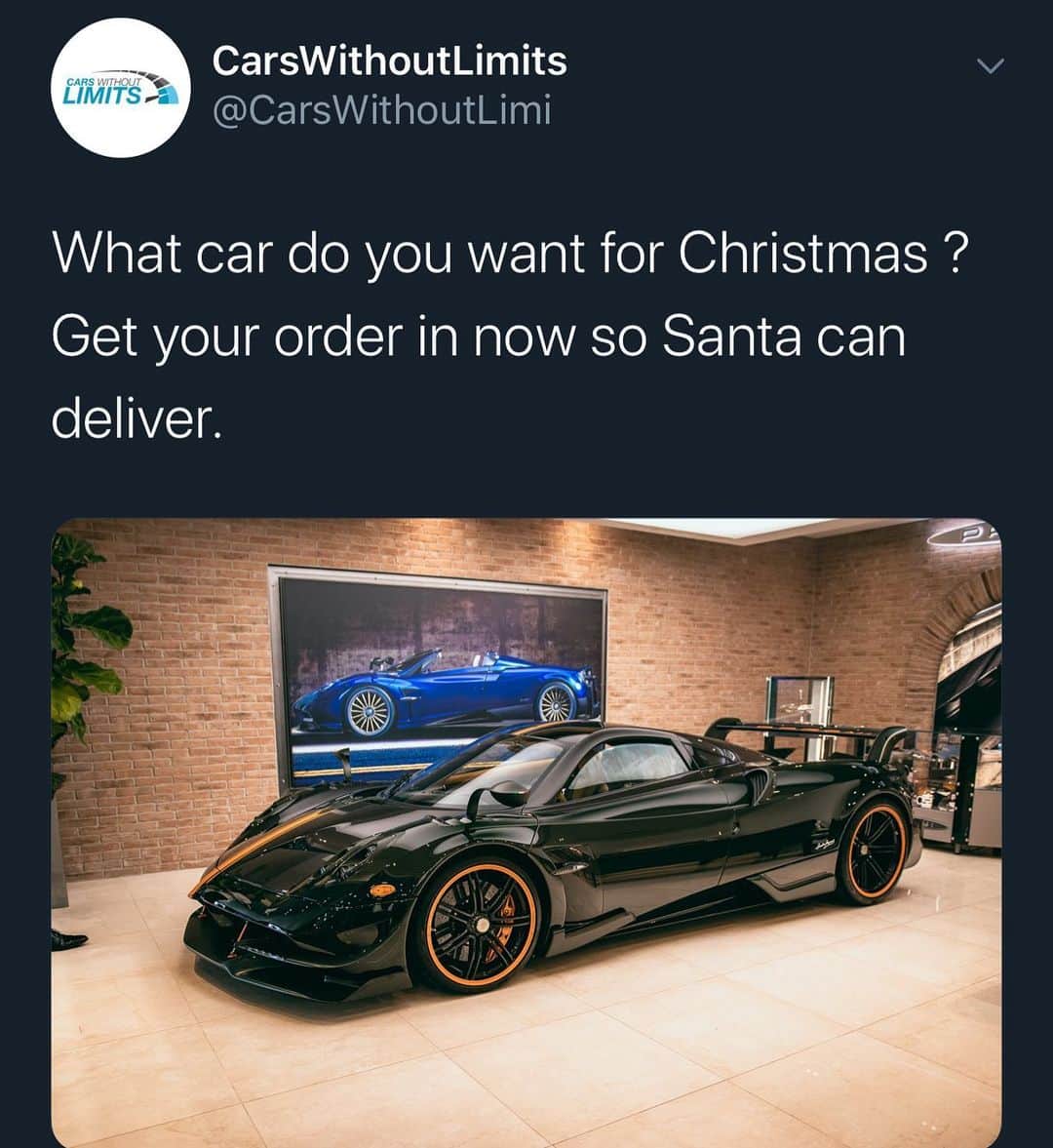 CarsWithoutLimitsさんのインスタグラム写真 - (CarsWithoutLimitsInstagram)「If Santa could bring me a Pagani Huayra BC. Please & Thank you  #carswithoutlimits」12月20日 5時22分 - carswithoutlimits