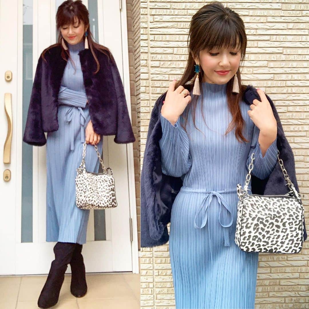 のインスタグラム：「💙💙💙 . おはようございます🌞😊🌞 今日は暖かくなるかなぁ〜🎶🎶 . . 上品なオールドブルーが魅力的な @arte_soie さんの 縦プリーツのタートルワンピース . こちらの👗は 明日12月21日 土曜日13:00〜14:00 QVCにてご紹介📺 PC💻スマホ📱Webサイトからも ご視聴出来ます😊💕 . 公式オンラインショップよりも お得にお買い物できる QVC限定価格で登場✨✨ . 公式サイトで使える 10%OFFクーポン🉐 クーポンコード▹▸﻿artesoielady  @arte_soie  @artesoie_reika . . . pierce @miyuki.0419.karemari 🔝URL . . ┈┈┈┈┈┈┈┈┈┈ #artesoie #artesoielady #artesoie_reika #コーデ#ファッション#シンプルコーデ#きれいめコーデ #きれいめファッション#今日のコーデ#パーティーコーデ#パーティースタイル#パーティードレス #エレガント#着回しコーデ#40代ファッション #40代コーデ #アラフォー#アラフィフ#大人可愛い #大人女子#プリーツ#ワンピース#ハンドメイドアクセサリー#ハンドメイドピアス#qvc#通販#おしゃれさんと繋がりたい #お洒落さんと繋がりたい #インフルエンサー ✩ ⋆ ✩ ⋆ ✩ ⋆ ✩ ⋆ ✩﻿ ⋆ ✩ ⋆ ✩﻿ 見て下さった方(*´︶`*)♡Thanks!」