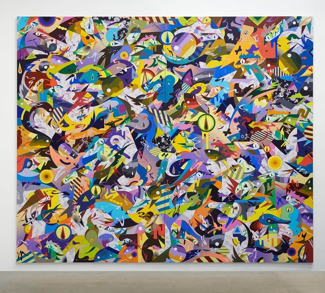 松山智一のインスタグラム：「Delighted to announce an acquisition of my work by Los Angeles County Museum of Art (LACMA). "You Need To Come Closer", a diptych painting which is one of the largest works of the abstract series, will now be in the permanent collection of @LACMA  アメリカ西海岸最大級の美術館、ロサンゼルス•カウンティ美術館（LACMA）に、抽象絵画作品の大作が収蔵される運びとなりました。”You Need To Come Closer"が、パーマネントコレクションに収蔵されます。 Thanks to @kotaro_nukaga @zidounbossuytgallery @lesley.kehoe.galleries」