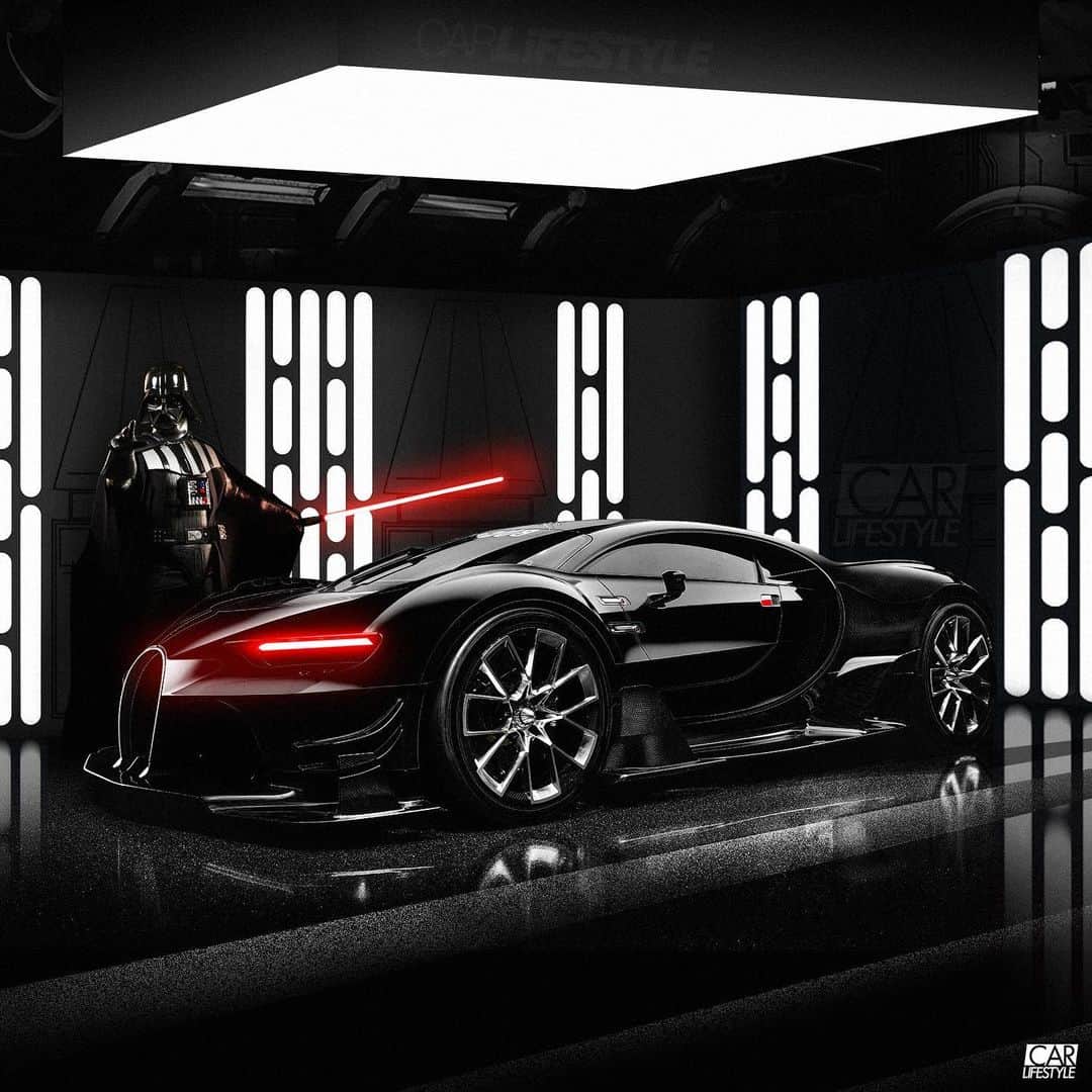 CARLiFESTYLEさんのインスタグラム写真 - (CARLiFESTYLEInstagram)「Vader’s Bugatti. Design by @CarLifestyle | What do you guys think? #carlifestyle #darthvader #starwars #bugatti」12月21日 2時06分 - carlifestyle