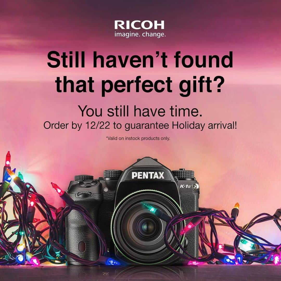 Ricoh Imagingさんのインスタグラム写真 - (Ricoh ImagingInstagram)「You still have time to order. Orders on I stock product will ship in time for Christmas if ordered by the 22nd!」12月21日 2時17分 - ricohpentax